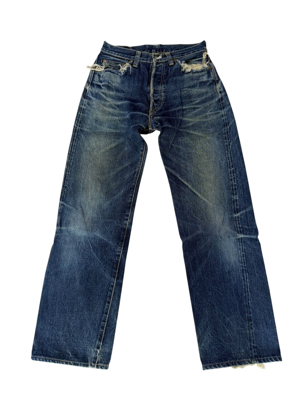 Japanese Brand DENIM PORKY’S JAPAN REDLINE SELVEDGE DISTRESSED JEANS Size US 27 - 1 Thumbnail