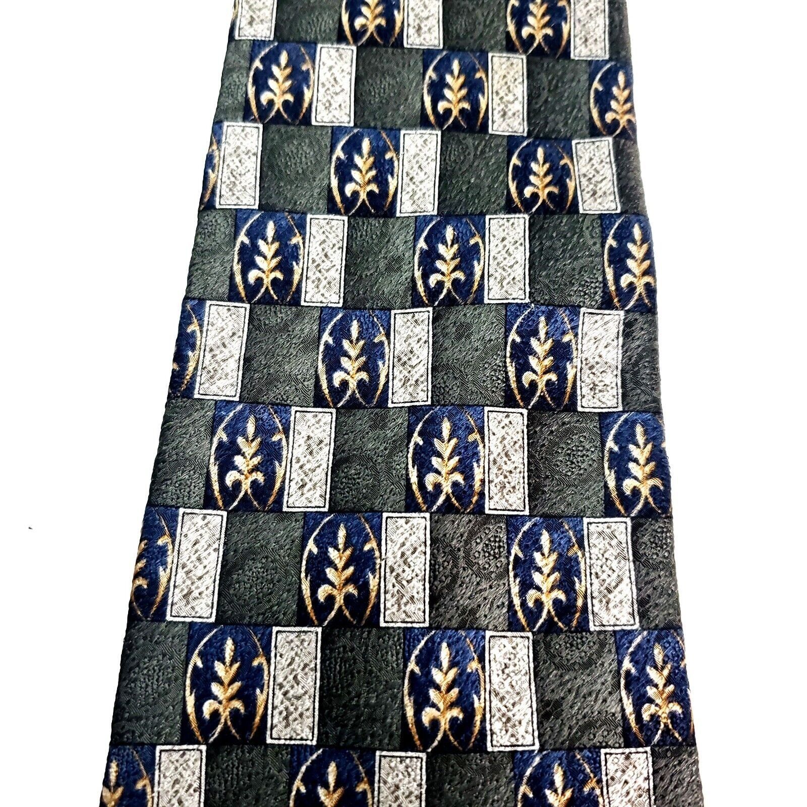 Pierre Cardin Pierre Cardin Silk Tie Print Green Floral Geometric Wide Size ONE SIZE - 2 Thumbnail