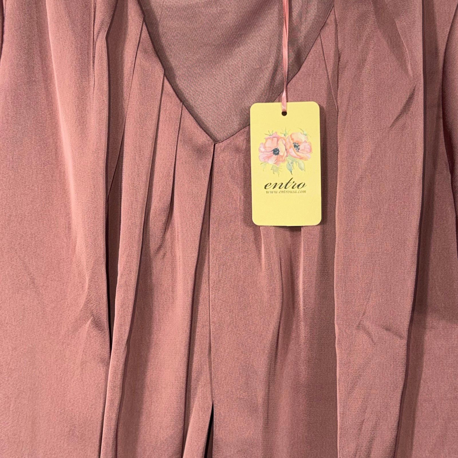 Other Entro Women's Medium Short Sleeve Blouse NWT Size M / US 6-8 / IT 42-44 - 2 Thumbnail