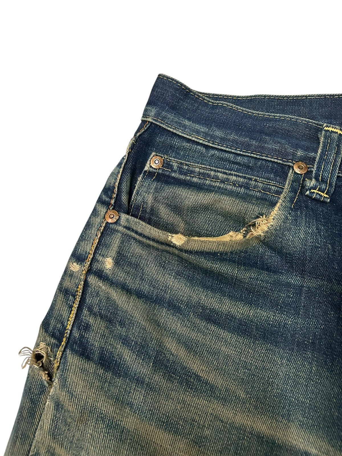 Japanese Brand × Kapital × Vintage Rusty SugarCane Selvedge Distressed Denim Jeans Size US 30 / EU 46 - 7 Thumbnail