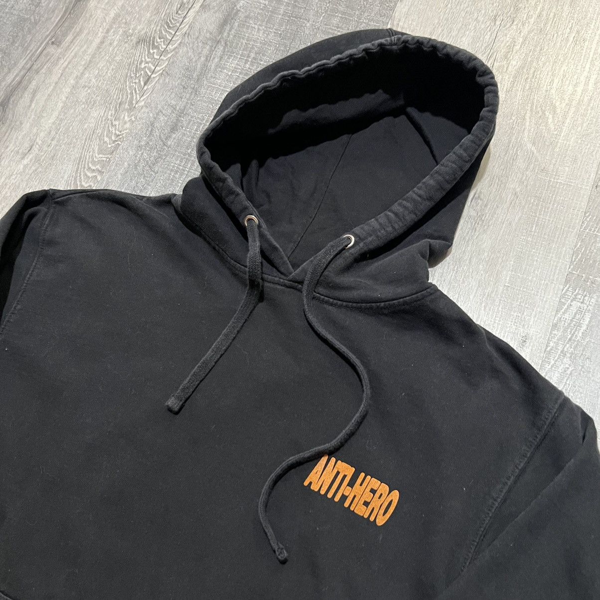 Antihero Anti-Hero Skateboards Black Drawstring Y2K Skater Hoodie Size US M / EU 48-50 / 2 - 3 Thumbnail