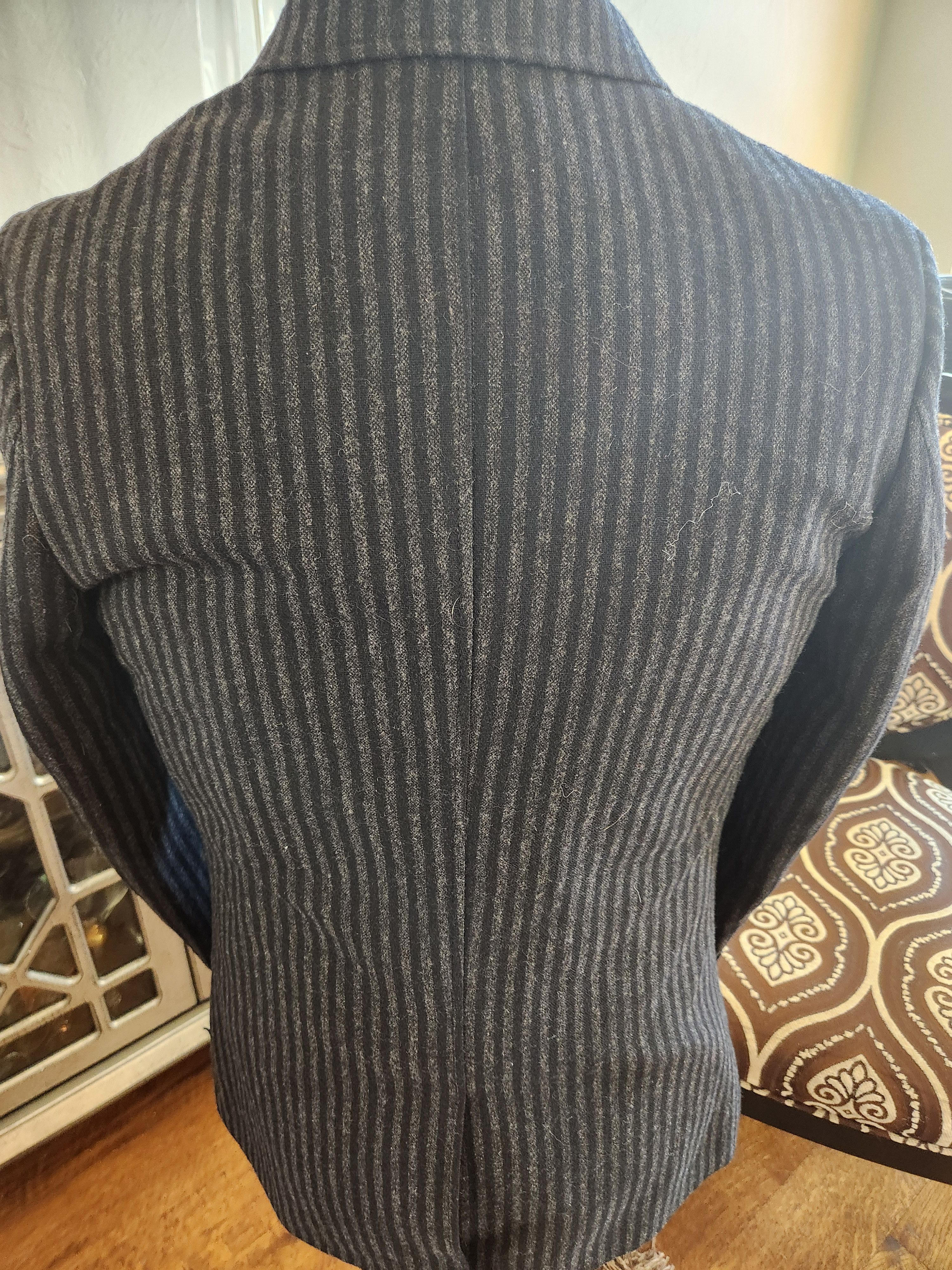 Marc Ecko NWOT Wool Blend Black and Gray Striped Men's Blazer Size 42R - 2 Thumbnail
