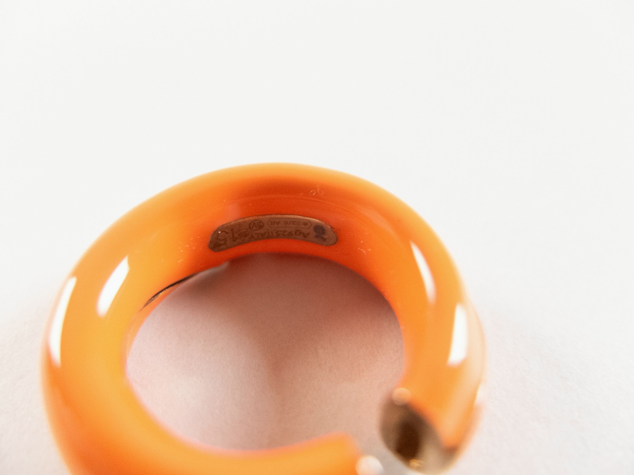 Bottega Veneta BOTTEGA VENETA Fold orange ring enamel & silver ring 15 q Size ONE SIZE - 7 Thumbnail