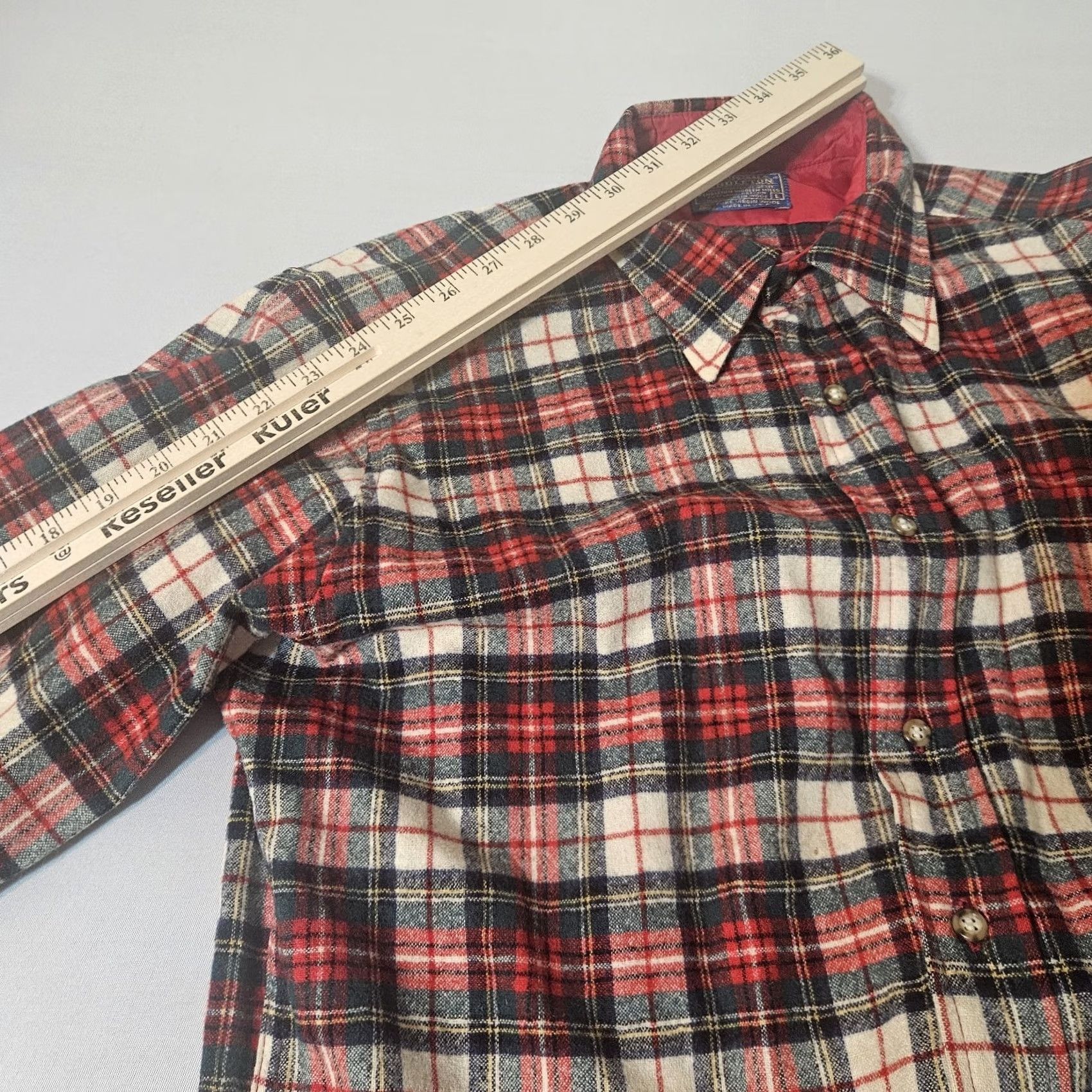 Pendleton 60s Pendleton Tartan Shirt Wool Flannel Camp Large USA VTG Button Size US L / EU 52-54 / 3 - 6 Thumbnail