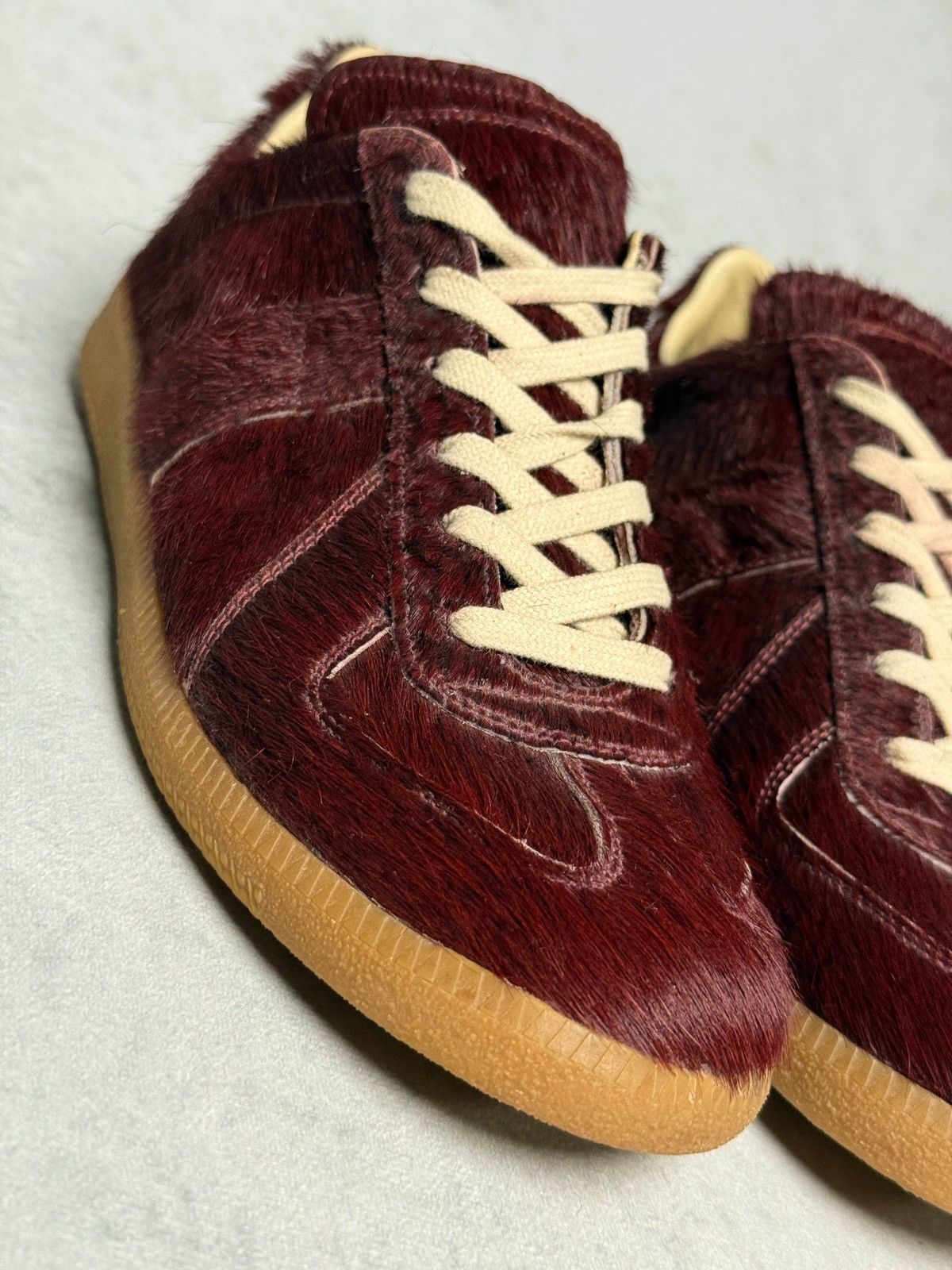 Maison Margiela Maison Margiela Pony Hair GAT Sneaker Burgundy (Sample) Size US 7 / EU 40 - 12 Thumbnail
