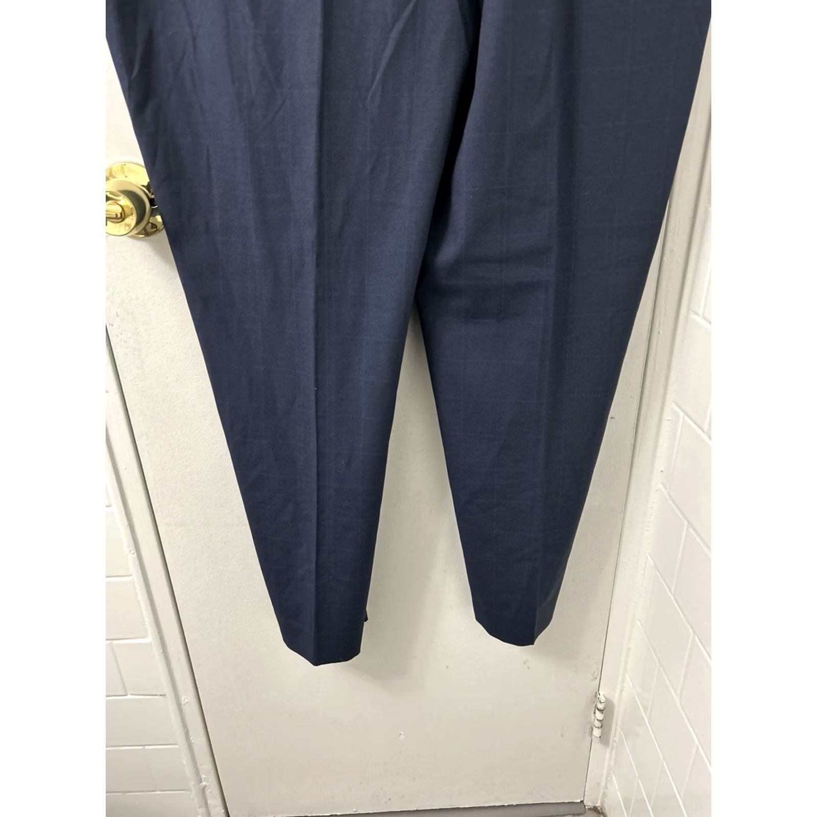 Nautica VINTAGE: No Nautica Dress Pants Mens 44x30 Navy Blue Plaid YKK Active Stretch Trousers NWT Size US 44 / EU 60 - 3 Thumbnail
