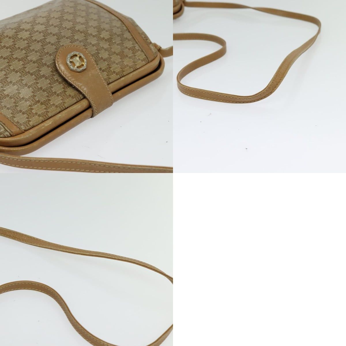 Celine CELINE Macadam Canvas Shoulder Bag Pvc Beige Gold Size ONE SIZE - 12 Thumbnail