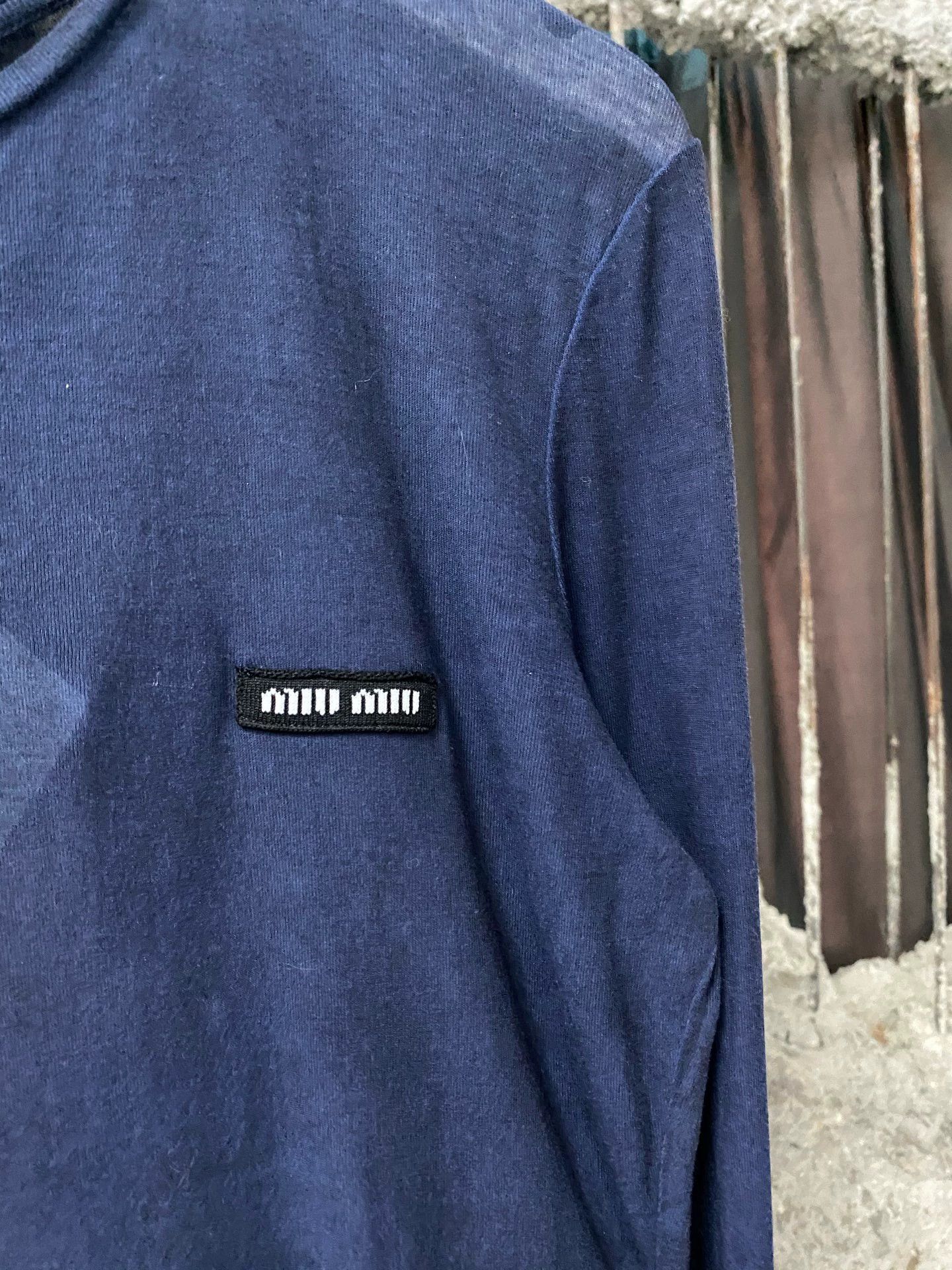 Miu Miu MIU MIU Navy Blue Long-Sleeve Top Women's Size M / US 6-8 / IT 42-44 - 5 Thumbnail