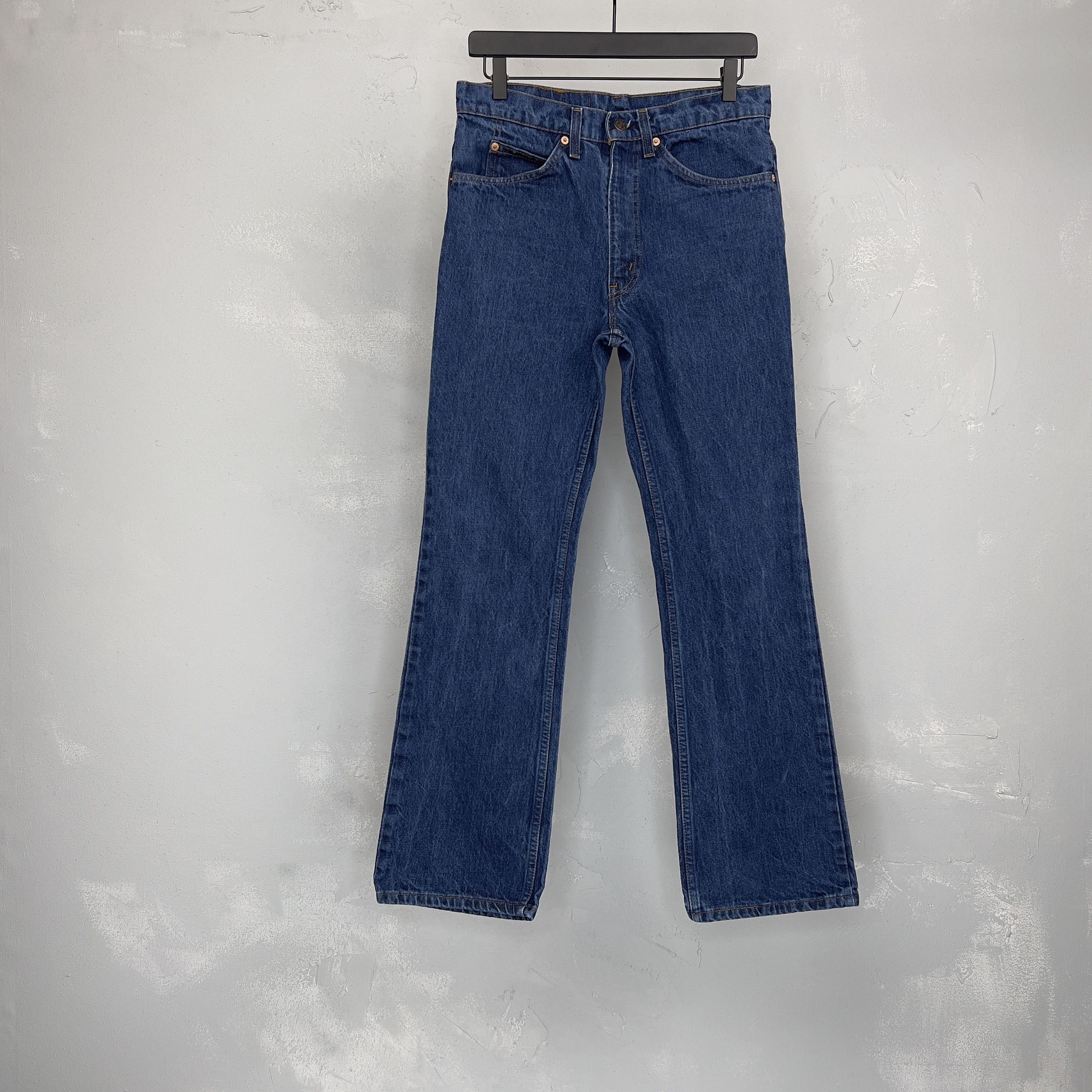 image of Levis x Made In USA Vintage 80S-90S Levi's 517 Boot Cut Fit Orange Tab Jeans in Dark Blue (Size 30)