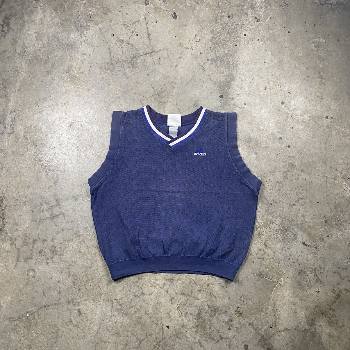 Adidas × Vintage y2k Adidas Boxy Vest Jumper Sweatshirt Size US L / EU 52-54 / 3 - 1 Thumbnail