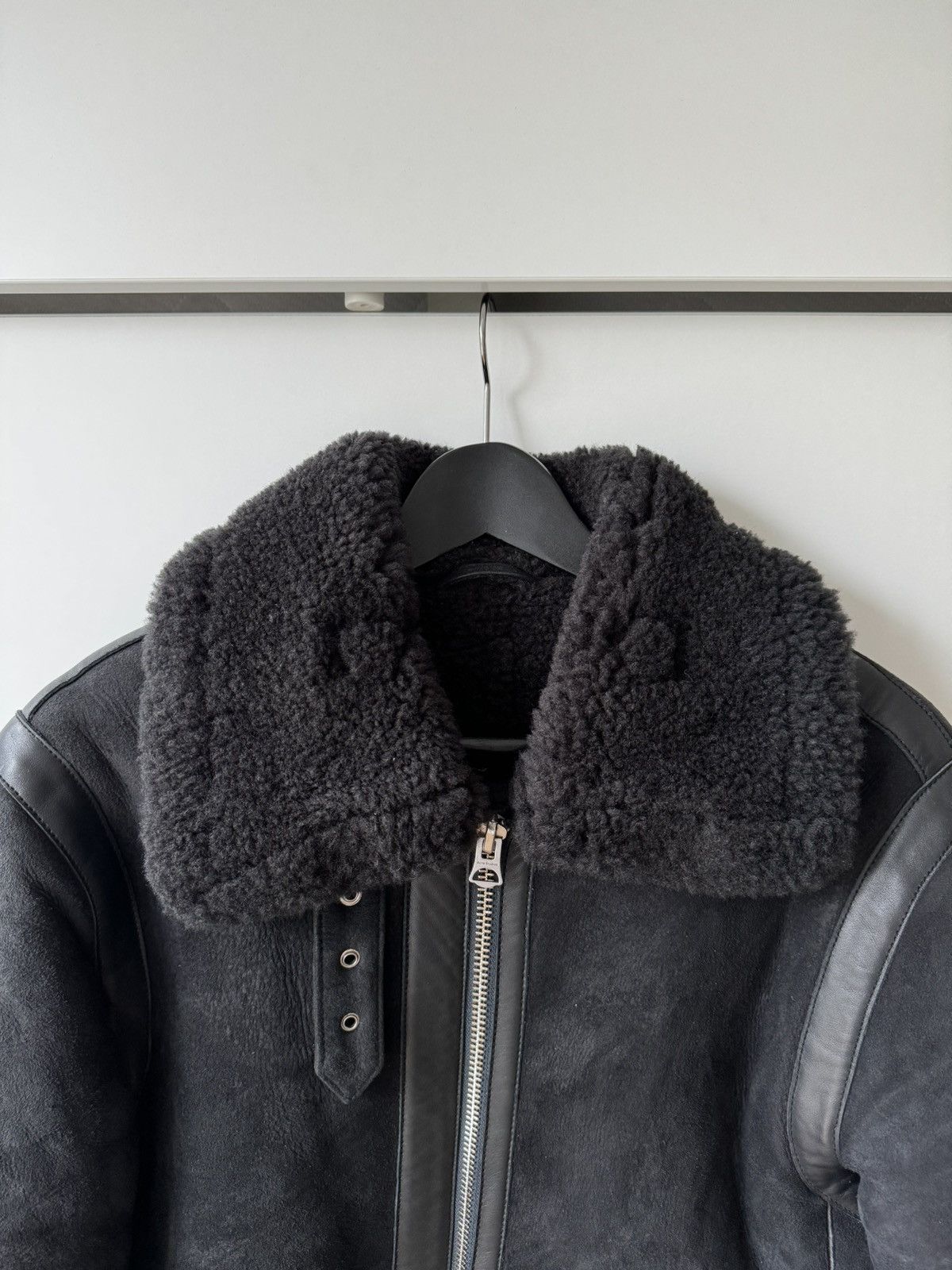 Acne Studios [48] Ian Suede Shearling Jacket in Anthracite (FW18) Size US M / EU 48-50 / 2 - 3 Thumbnail