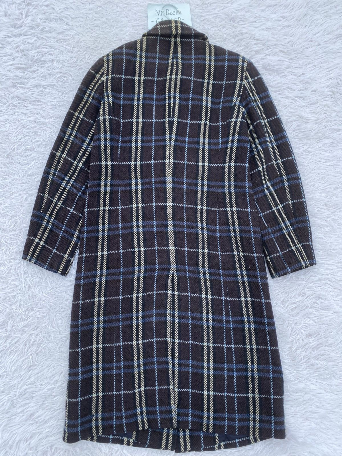 Burberry Rare Vintage Burberry Wool Checkered Long Coat/ Jacket Size 34R - 22 Thumbnail