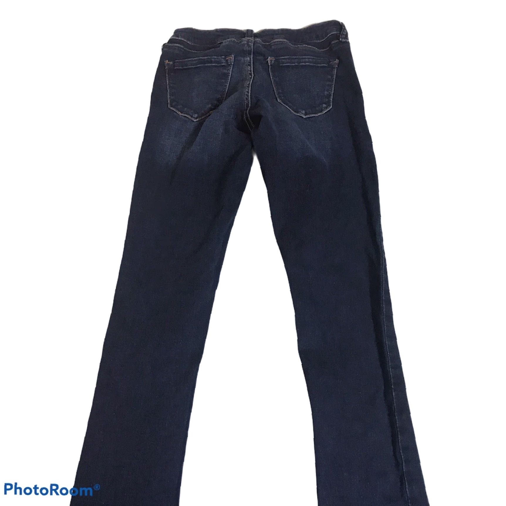 Vintage Refuge Jeans Womens Skinny Dark Wash Blue Stretch Size 0 Low Rise 29in Inseam 5-Pocket Denim Cotton Blend Zip Button Casual Womens Jeans Size 25" / US 0 / IT 36 - 6 Thumbnail