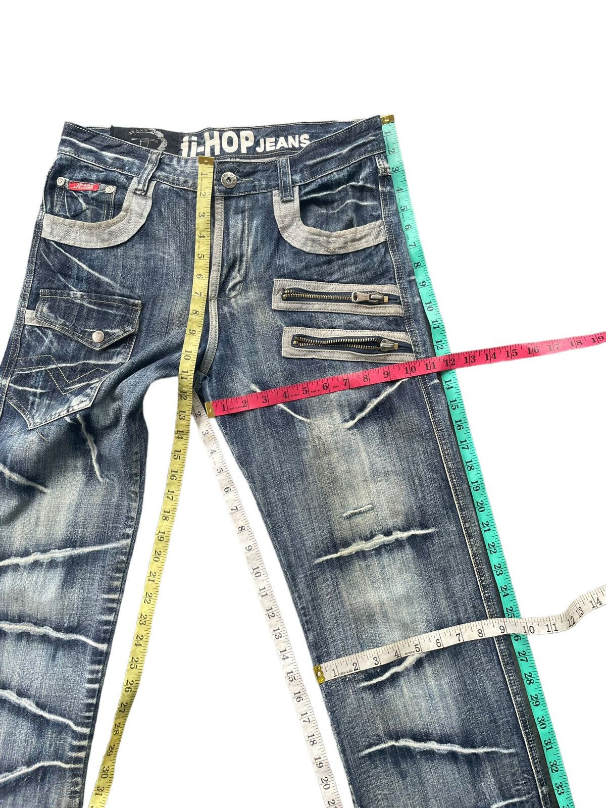 Japanese Brand Hi-Hop Custom Distresed Denim Size US 34 / EU 50 - 14 Thumbnail