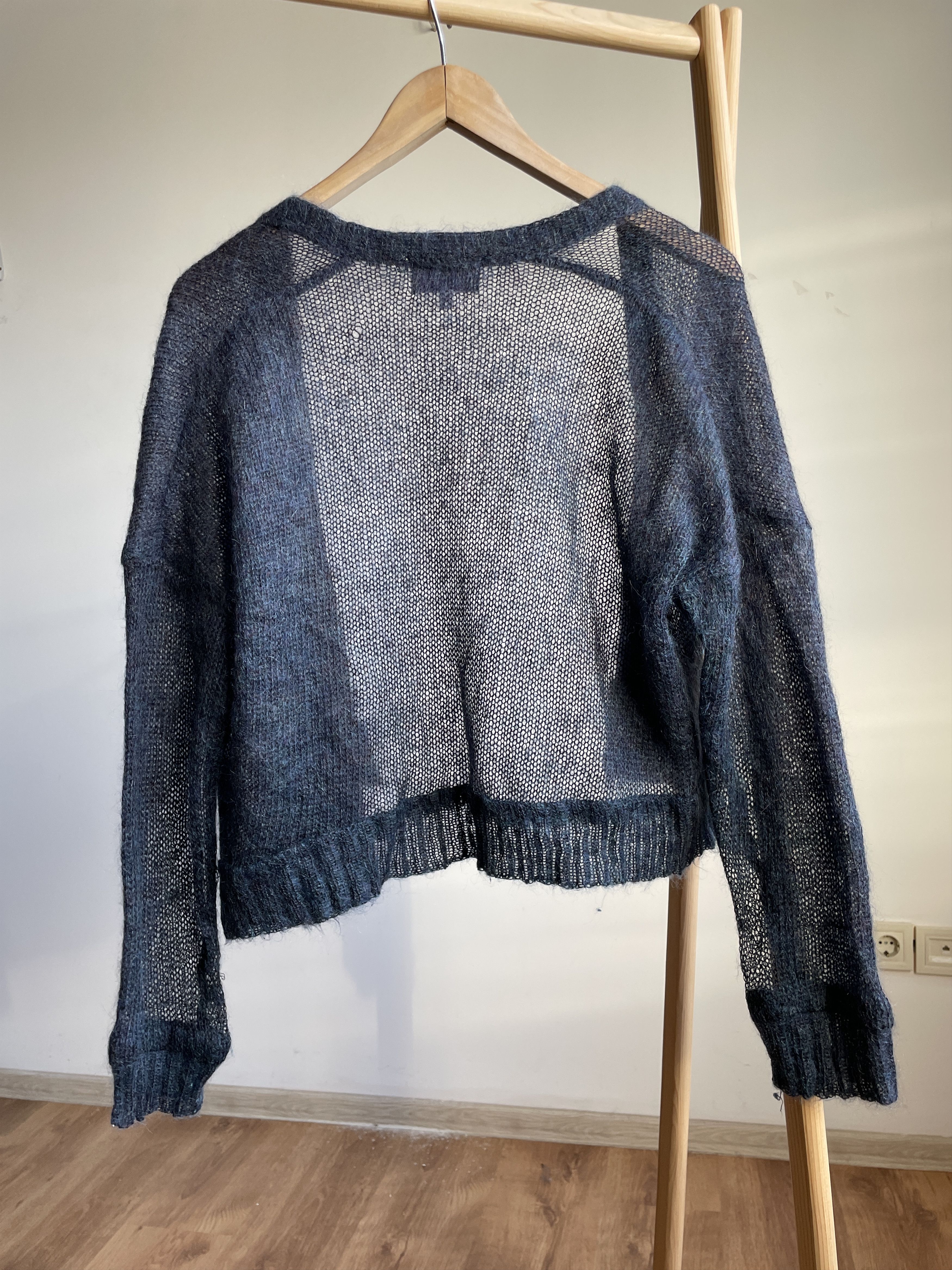 Other Brora Superkid Mohair Mesh Knit Open Front Womens Cardigan Size S / US 4 / IT 40 - 2 Thumbnail