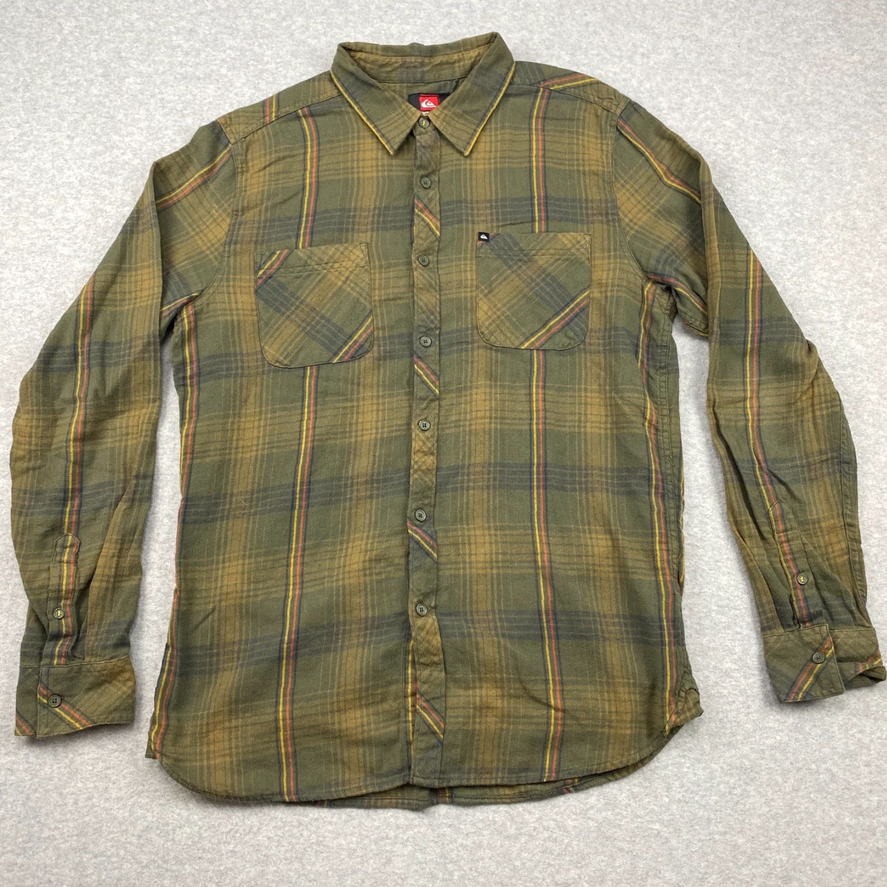 Quiksilver VINTAGE? No. Quiksilver Flannel Shirt Mens Medium Green Plaid Button Up Long Sleeve Pockets Size US XXL / EU 58 / 5 - 2 Thumbnail