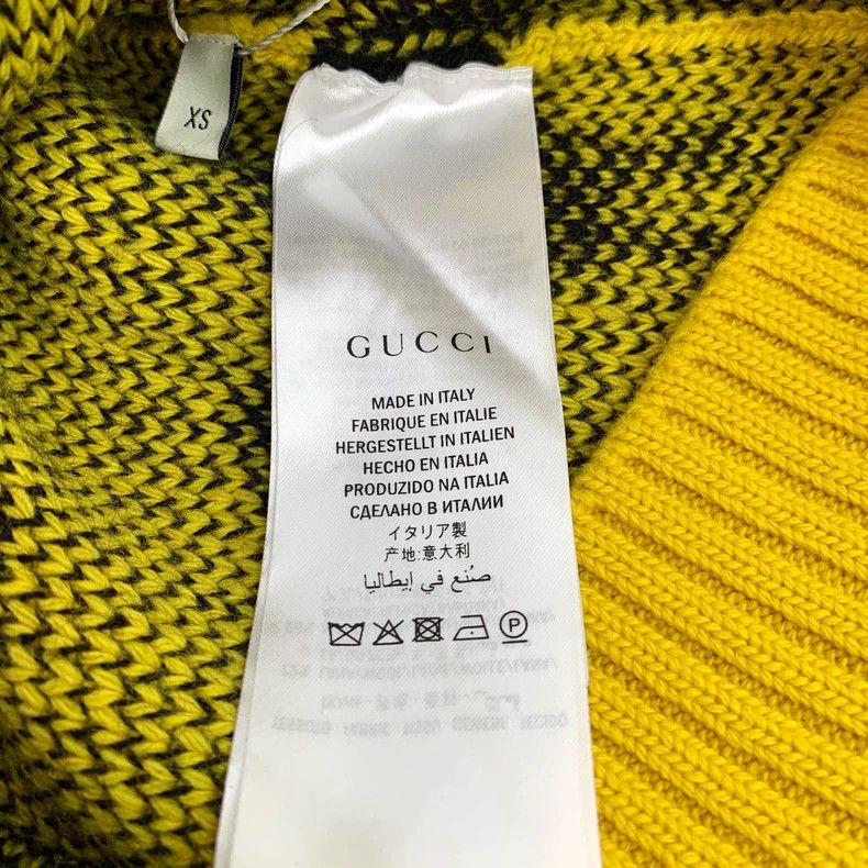 Gucci Gucci Yellow bat inlaid wool round-neck long-sleeved knitt Size US XS / EU 42 / 0 - 7 Thumbnail