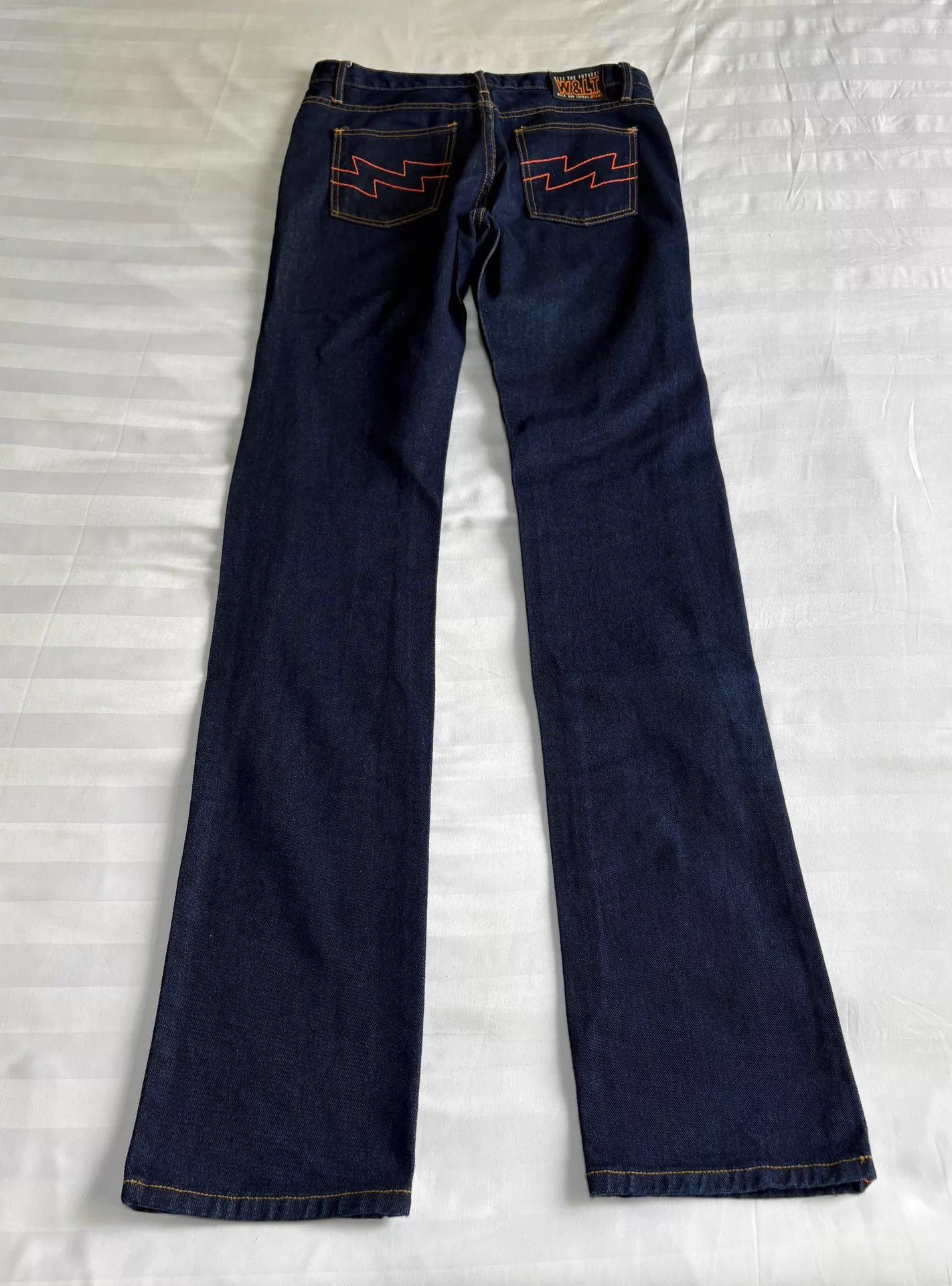 Walter Van Beirendonck W&LT Vintage Raw Denim Jeans: Topstitch Lightning Slim Size US 31 - 6 Thumbnail