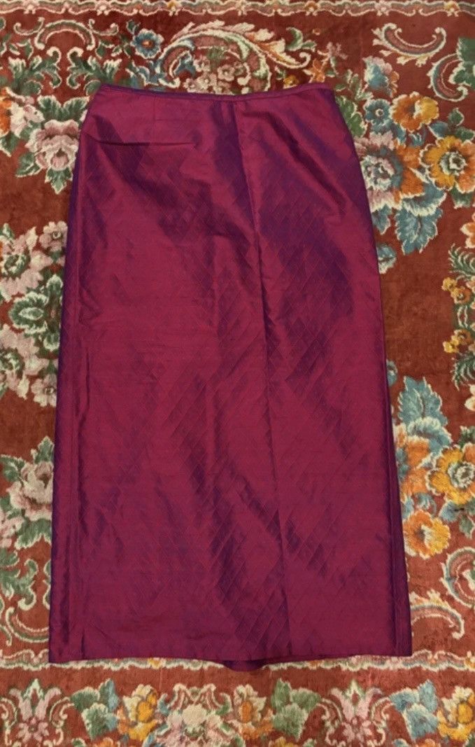 agnes b. ARCHIVAL Agnès b. Silk Wrap Midi Skirt - Red Embroidery RARE Size 28" / US 6 / IT 42 - 1 Thumbnail