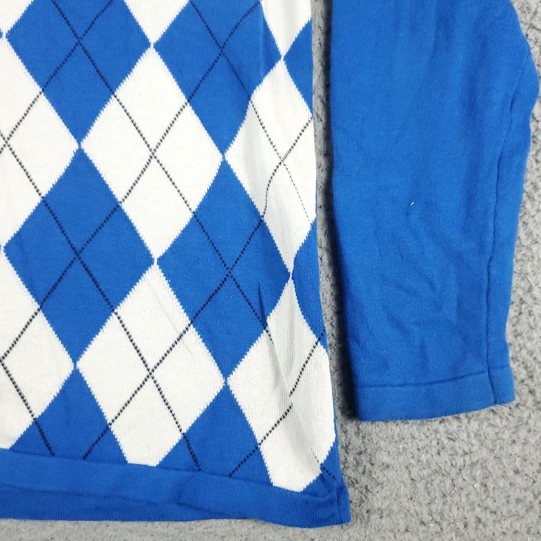 Tommy Hilfiger Tommy Hilfiger Argyle Sweater Womens Medium Blue Casual Pullover Size M / US 6-8 / IT 42-44 - 4 Thumbnail