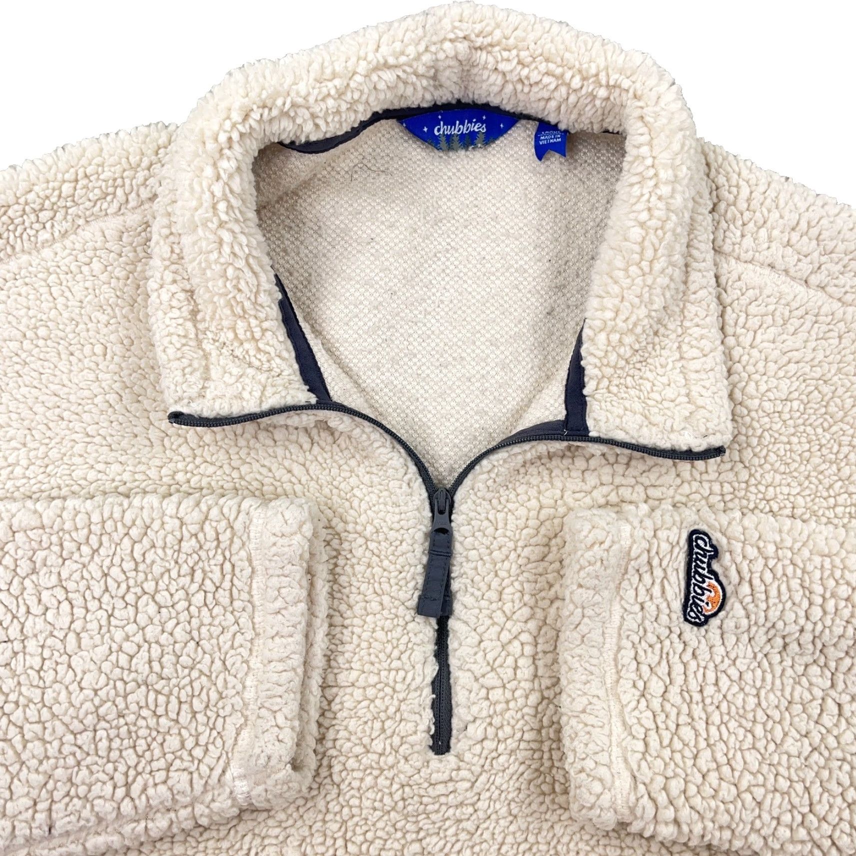 Chubbies Chubbies Sweater Men L White Fleece Pullover 1/4 Zip Mock Neck Casual Travel Workwear Size US L / EU 52-54 / 3 - 2 Thumbnail