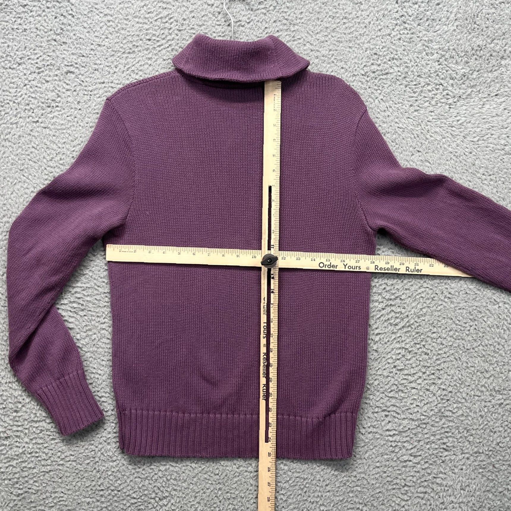 Polo Ralph Lauren VINTAGE Ralph Lauren Sport Sweater Womens XL Purple Shawl Collar Pullover Cotton Knit Size XL / US 12-14 / IT 48-50 - 7 Thumbnail