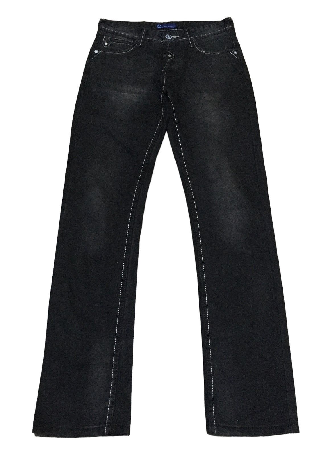image of Very Design Vintage Brand Dsquared2 Waxed Jeans 2000S in Black Denim, Men's (Size 31)