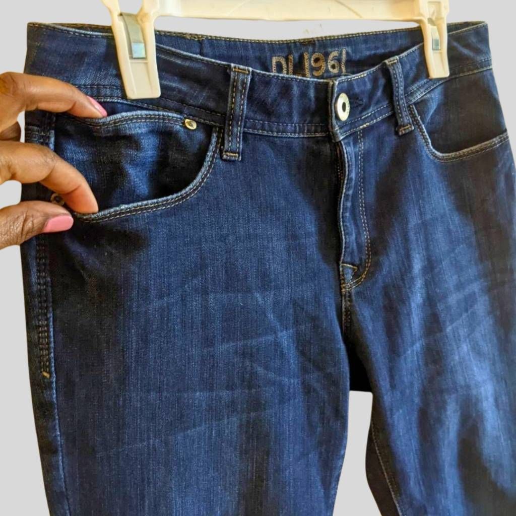 DL1961 DL1961 Grace High Rise Straight Jeans Size 29 Dark Indigo Wa Size 29" - 13 Thumbnail