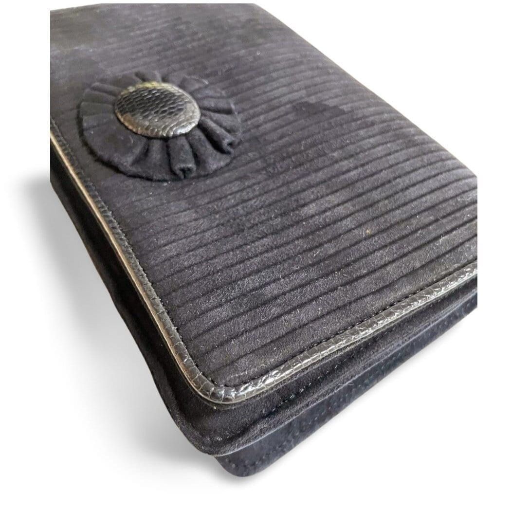 Bottega Veneta Vintage Bottega Venetia black suede clutch bag with bow Size ONE SIZE - 6 Thumbnail