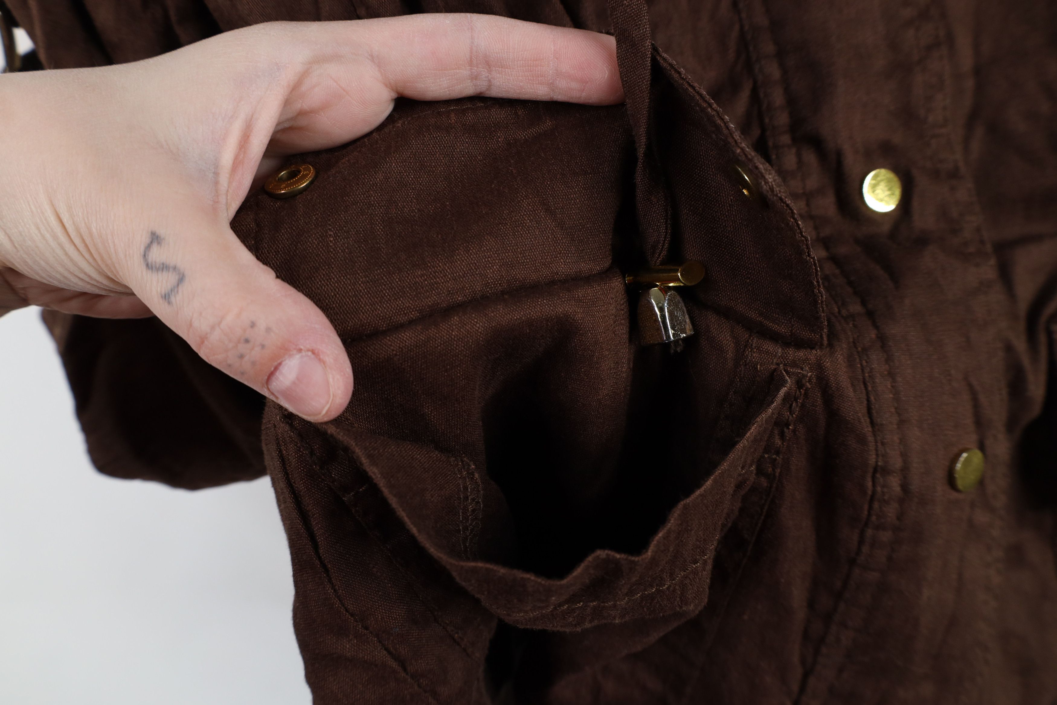 Vintage Vintage 90s Cache Roll Sleeve Flared Jacket Brown Size M / US 6-8 / IT 42-44 - 8 Thumbnail