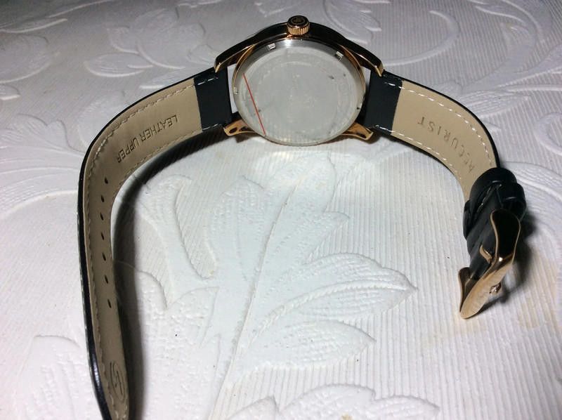 Designer Accurist men's black dial black leather strap watch Size ONE SIZE - 6 Thumbnail