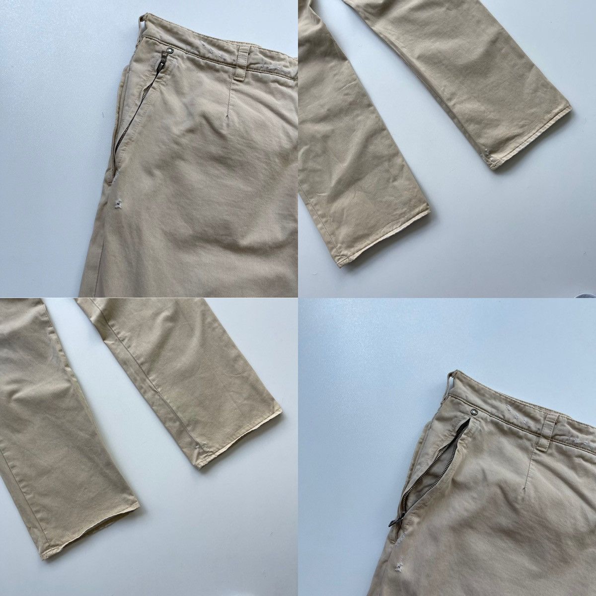 Prada Prada Vintage Pocket Archive Distressed Pants Beige Size US 34 / EU 50 - 4 Thumbnail