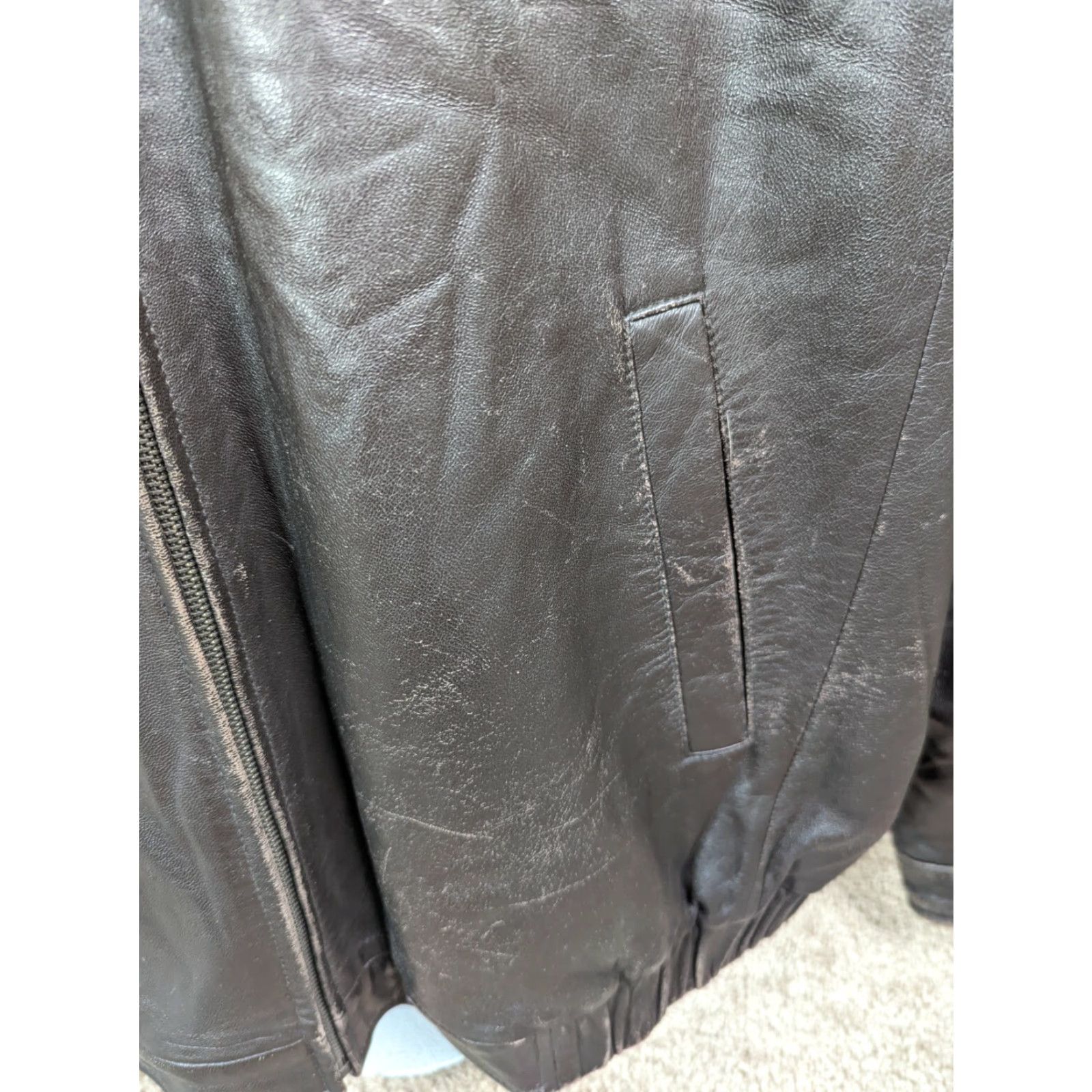 Vintage VINTAGE Y2K 00s J. Ferrar Mens XL Brown Lambskin Leather Bomber Jacket Coat Moto Biker Size US XL / EU 56 / 4 - 6 Thumbnail