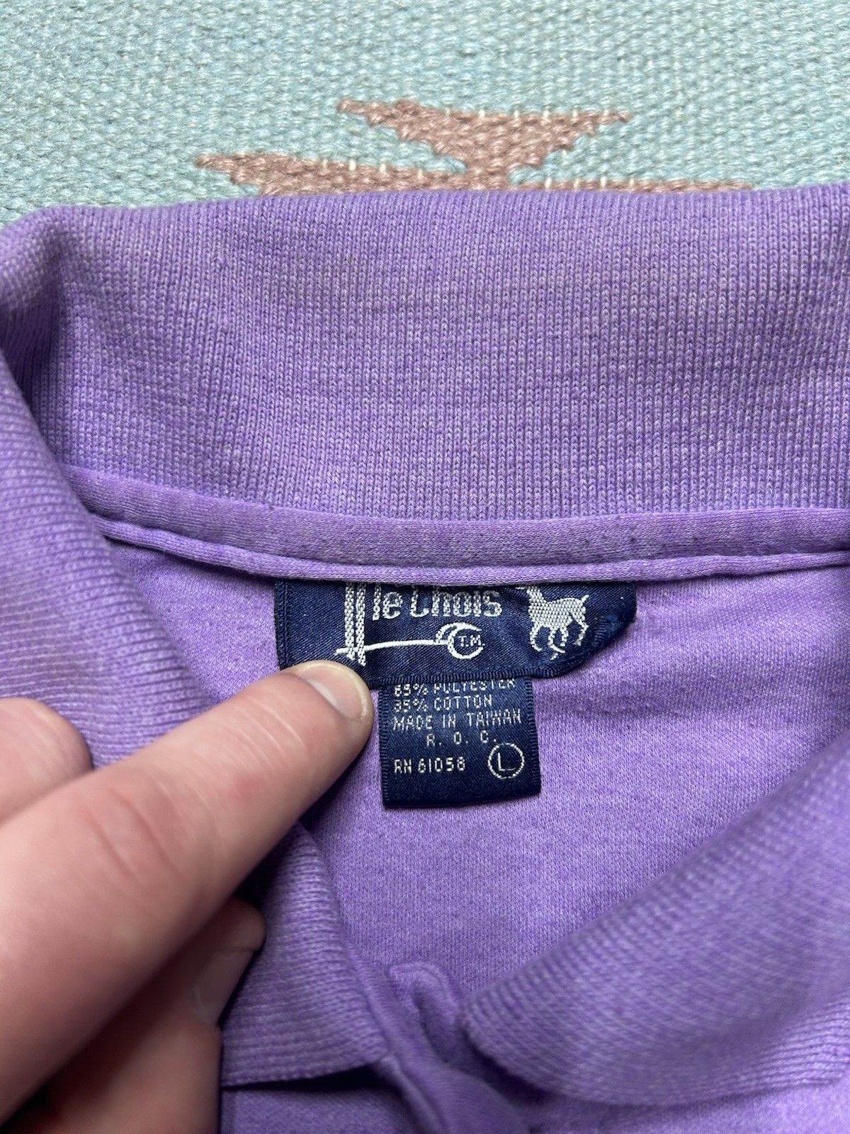 Vintage Vintage 80s polo shirt blank purple soft worn women’s large Size L / US 10 / IT 46 - 5 Thumbnail
