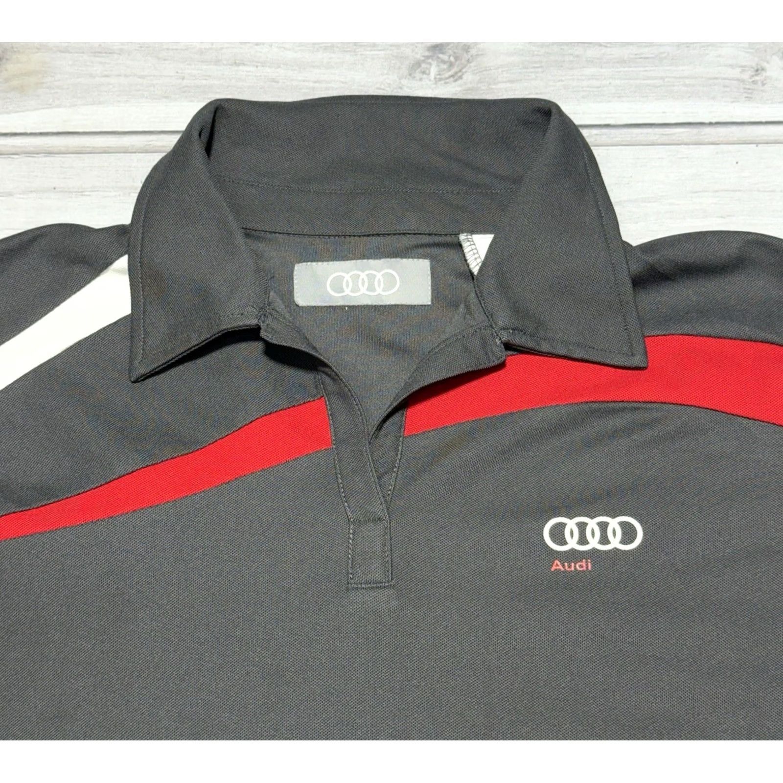 Vintage Audi Polo Shirt Women XL Gray Performance Short Sleeve Car Auto Racing Shirt Size XL / US 12-14 / IT 48-50 - 2 Thumbnail