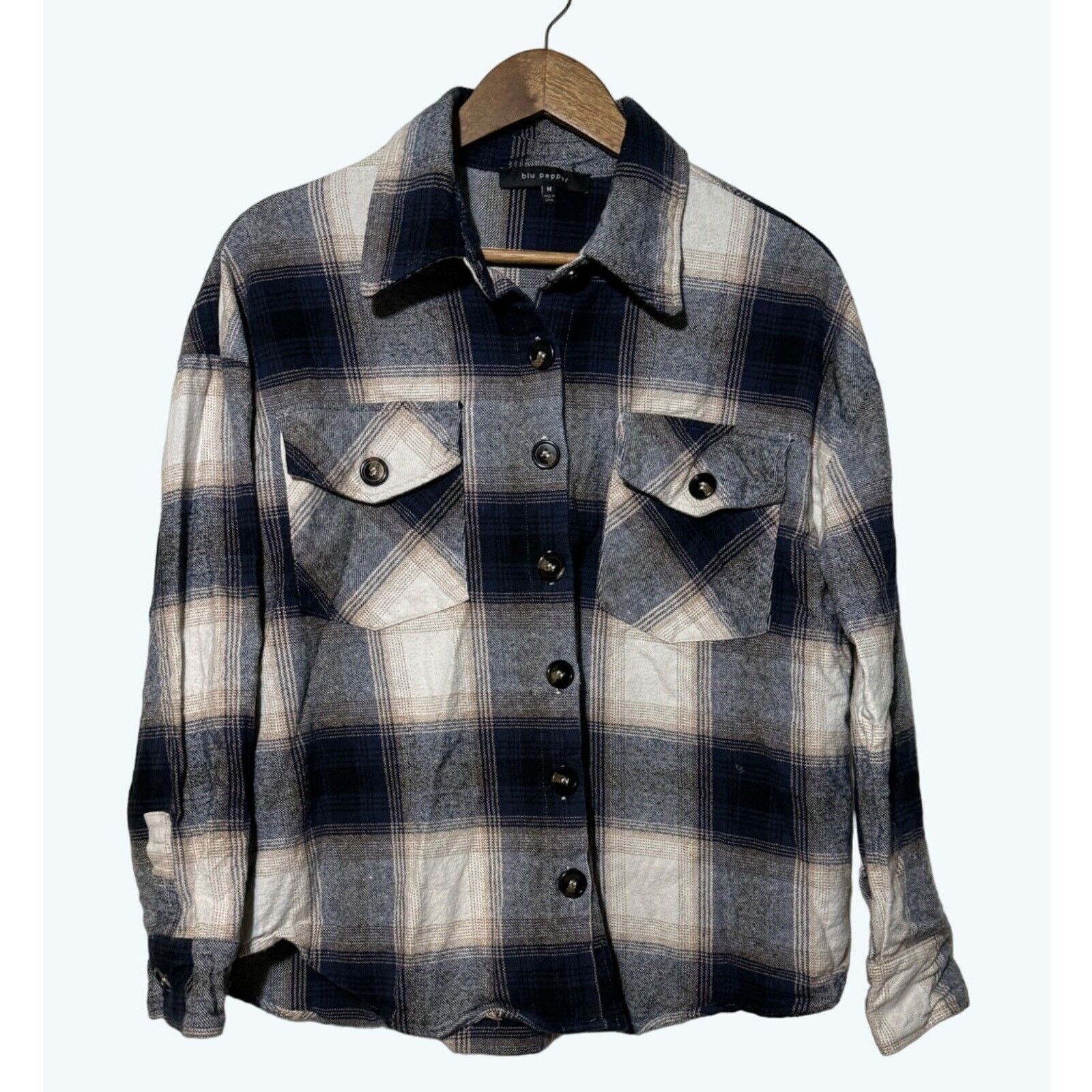 Other Blu Pepper Shacket Medium Plaid Shirt Jacket Size M / US 6-8 / IT 42-44 - 1 Thumbnail