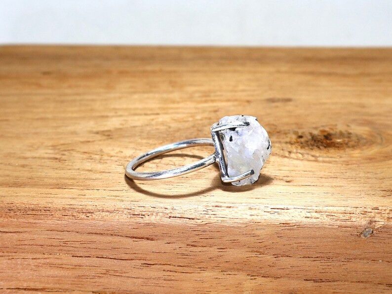 Handmade Rainbow Moonstone 925 Sterling Silver Ring - Handmade Ring Size ONE SIZE - 6 Thumbnail