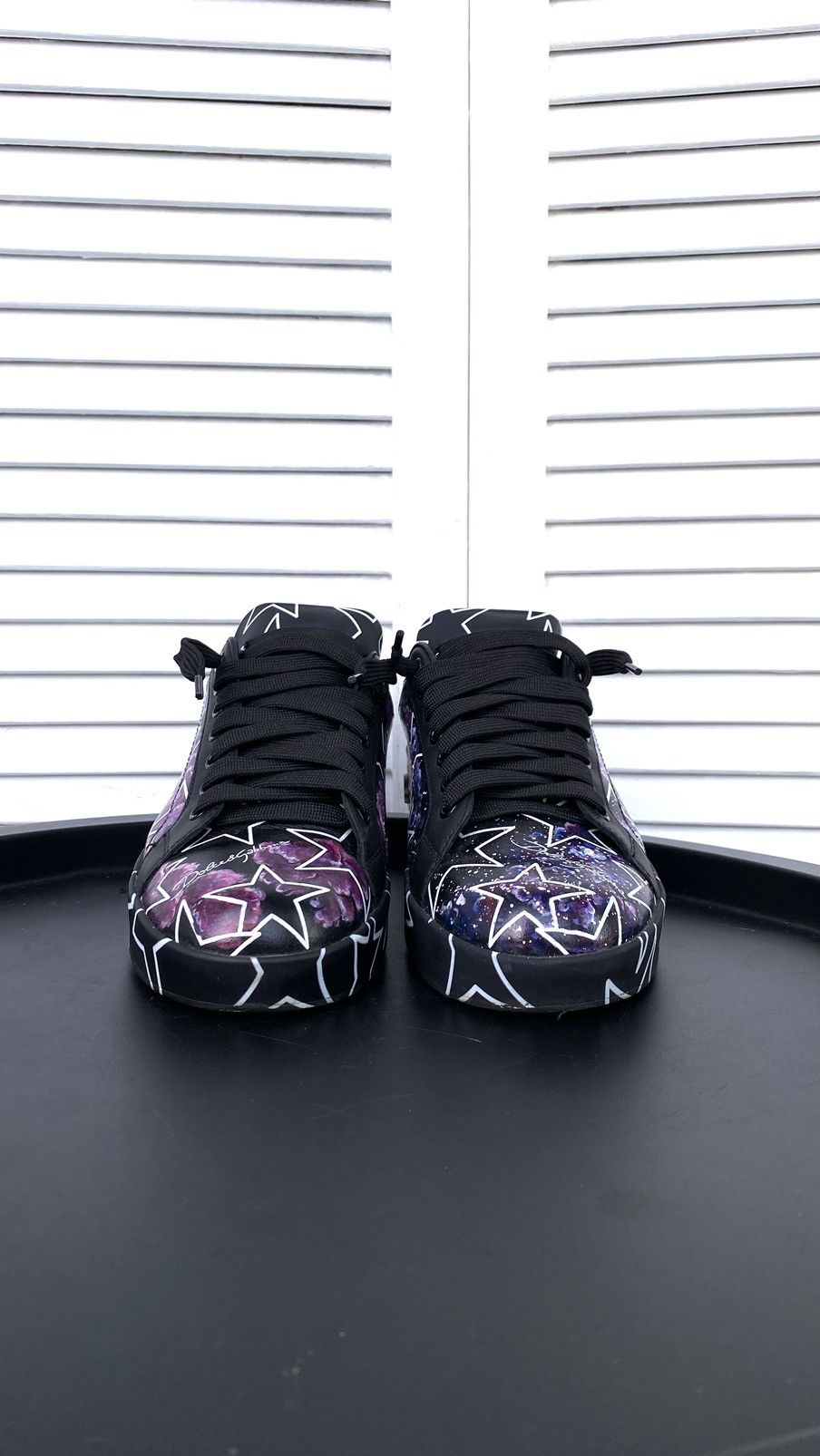 Dolce & Gabbana × Vintage Dolce & Gabbana Mixed Star Print Portofino Custom Sneakers Size US 7 / IT 37 - 6 Thumbnail