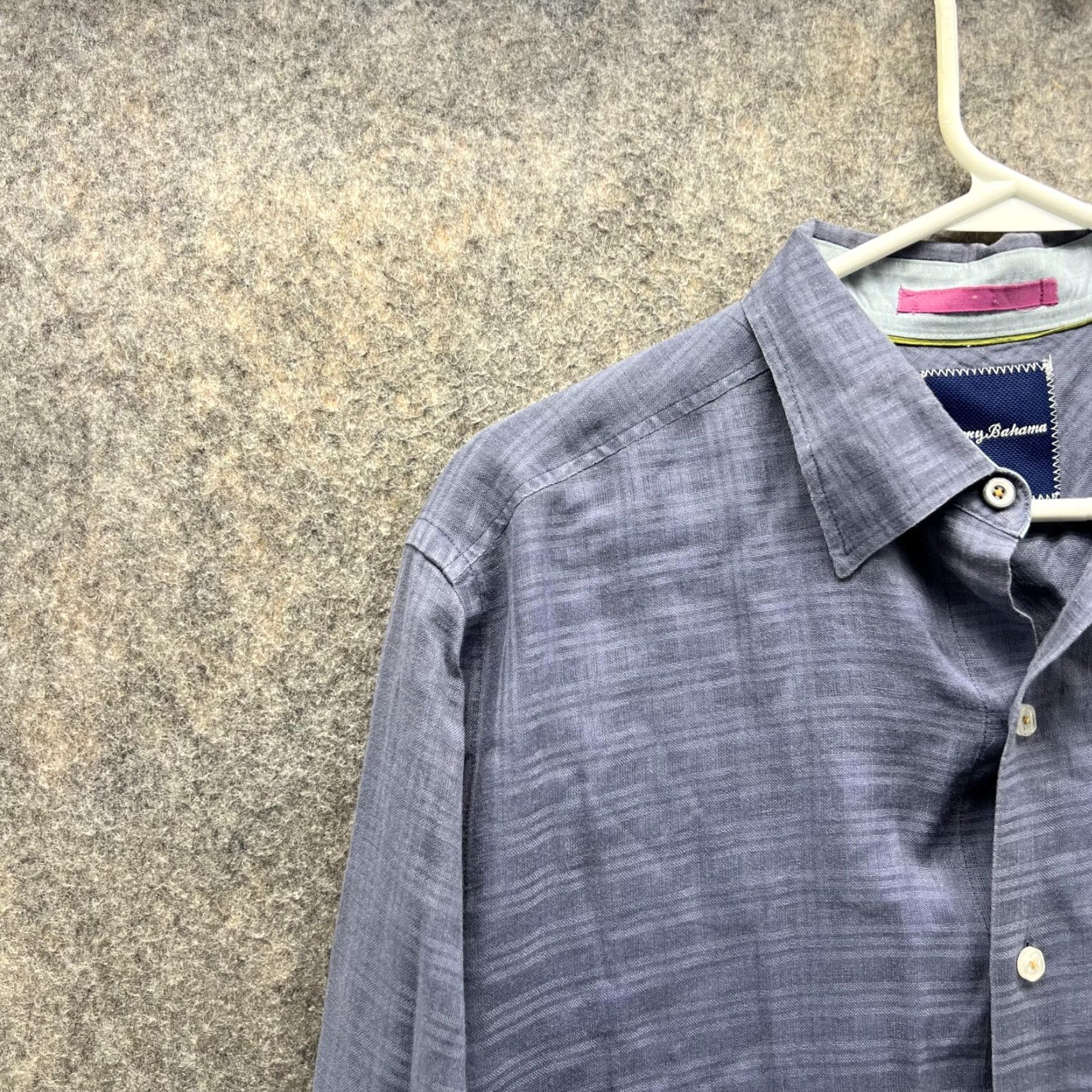 Tommy Bahama Tommy Bahama Shirt Men Small Blue Casual Button-Down Preppy Linen Glen Check Shirt Size US S / EU 44-46 / 1 - 3 Thumbnail
