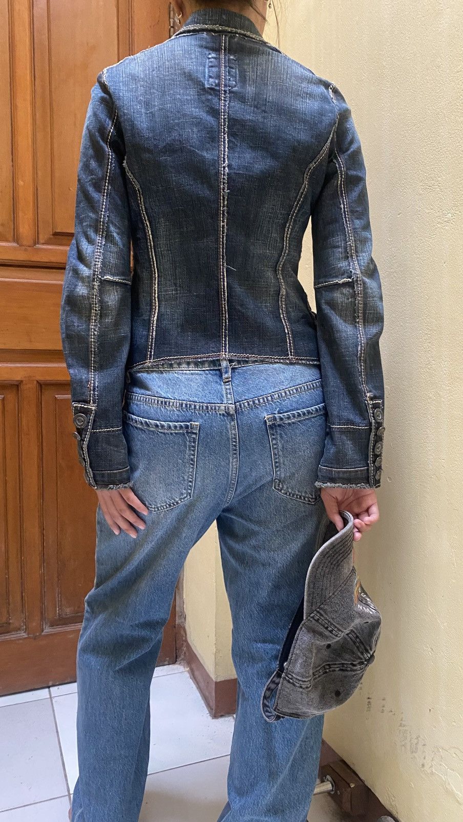 Marithe + Francois Girbaud 2000s Marithe Francois Girbaud AvantGarde Denim Jacket Jeans Size S / US 4 / IT 40 - 2 Thumbnail