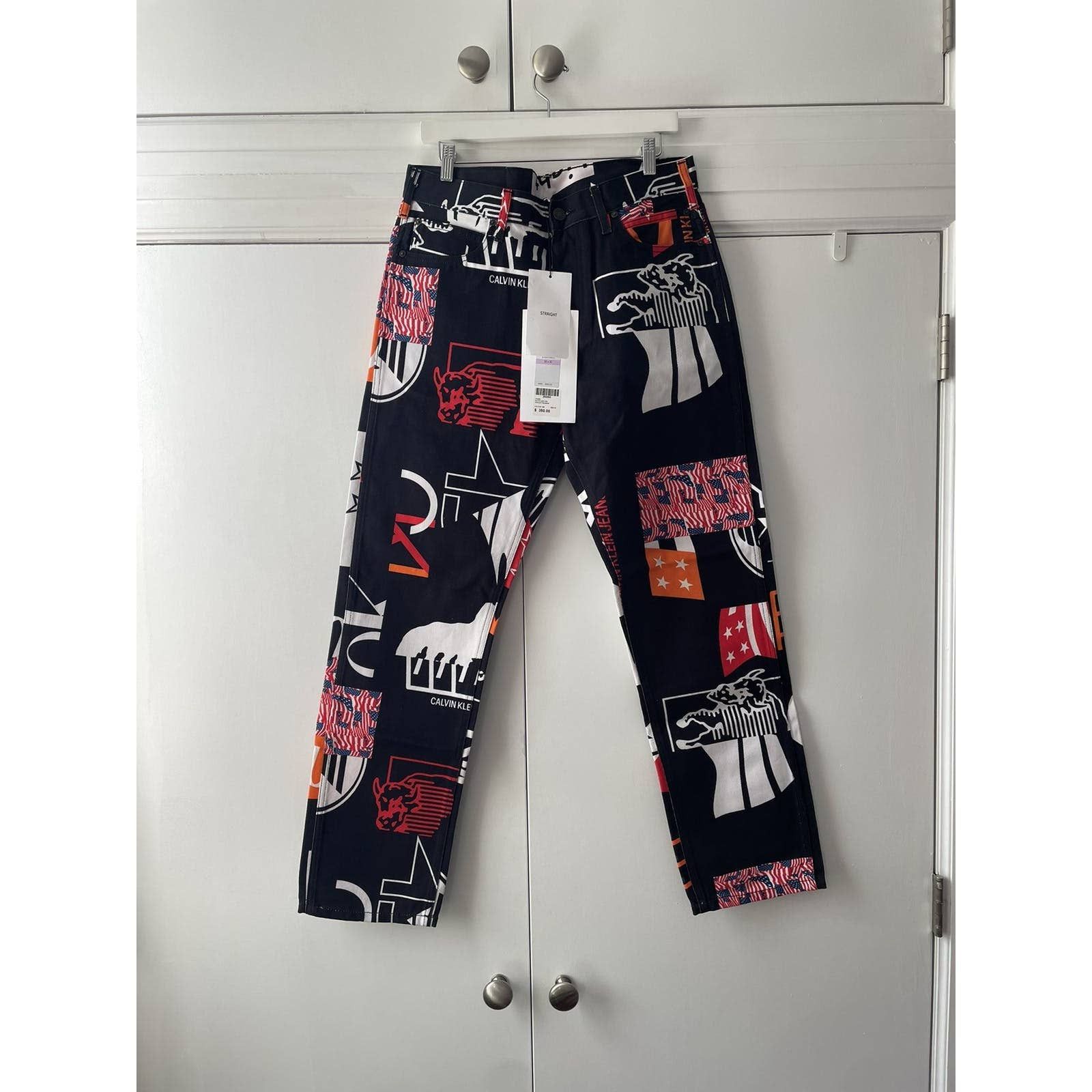 image of Calvin Klein 205W39Nyc x Raf Simons Printed Denim in Black, Men's (Size 32)