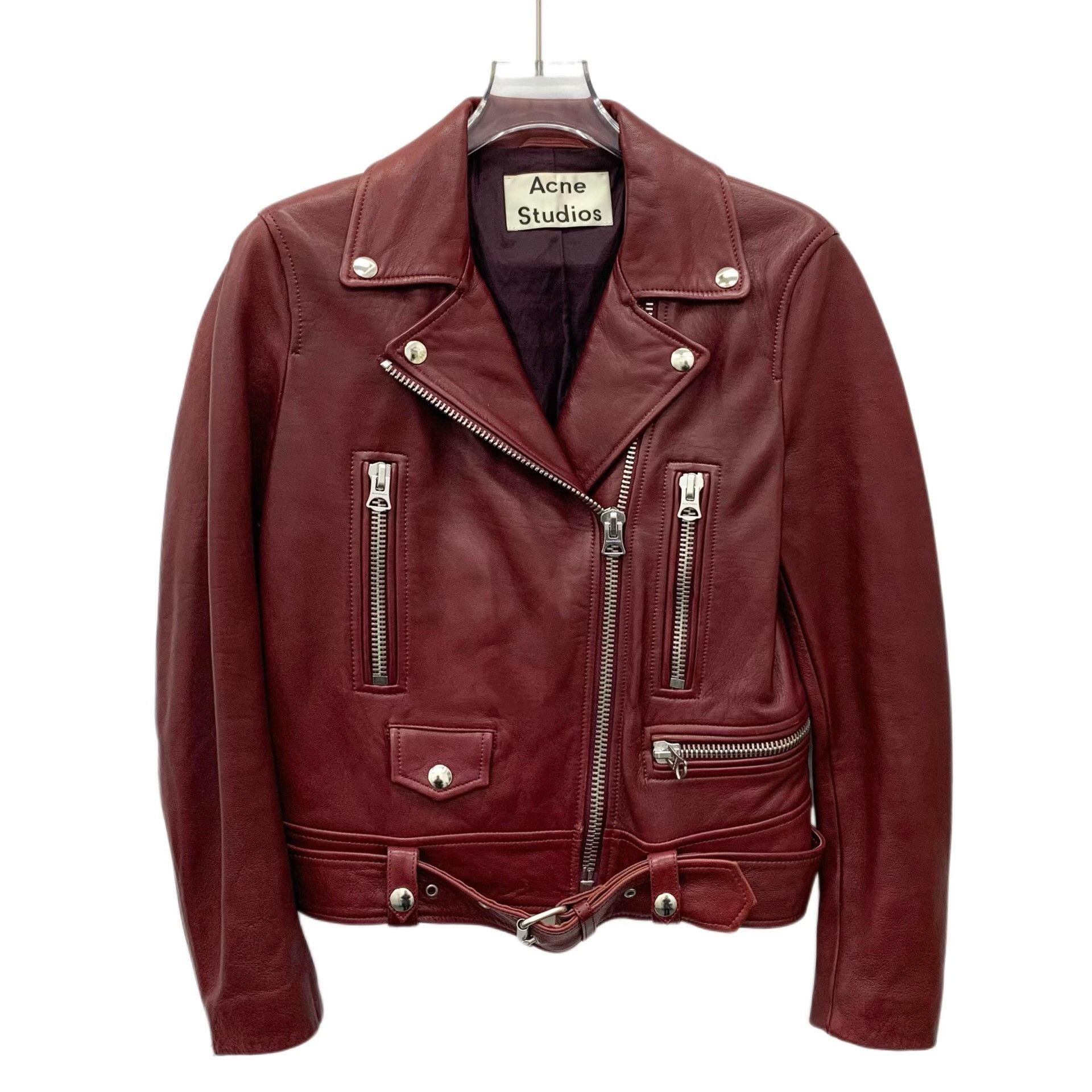 Acne Studios Acne Studios Red Leather Jacket Size XS / US 0-2 / IT 36-38 - 1 Thumbnail