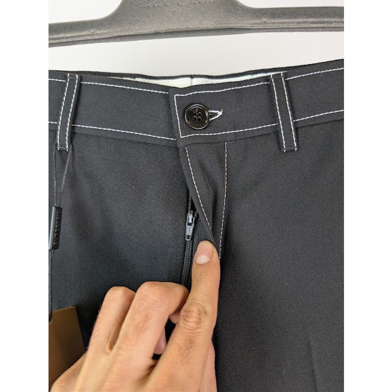 Burberry o1rshd1 Straight-Fit Tapered Tailored Trousers Pant in Black Size US 30 / EU 46 - 7 Thumbnail