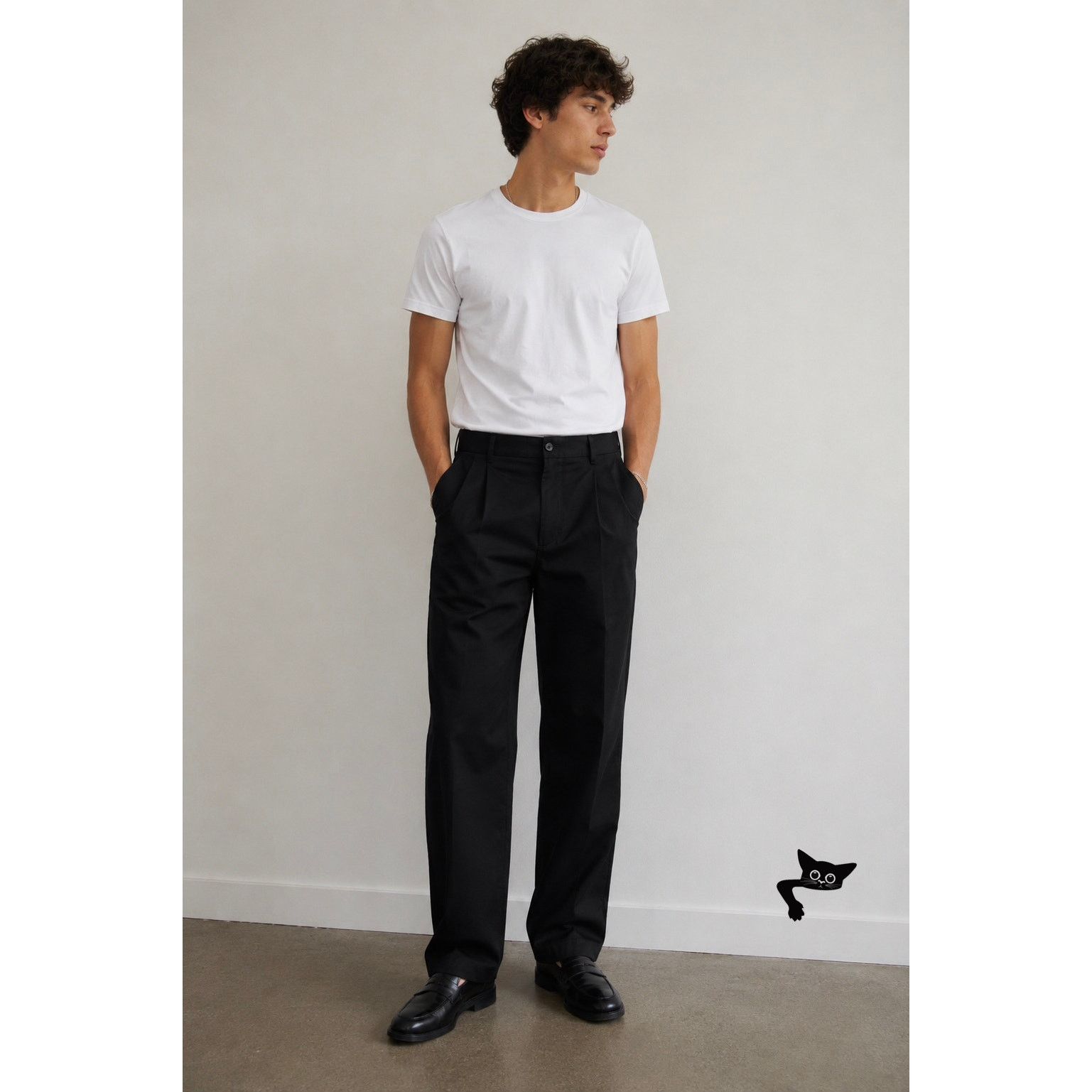 Dockers Dockers D3 Classic Pleated Black Zip Close Casual Trouser Size US 34 / EU 50 - 3 Thumbnail