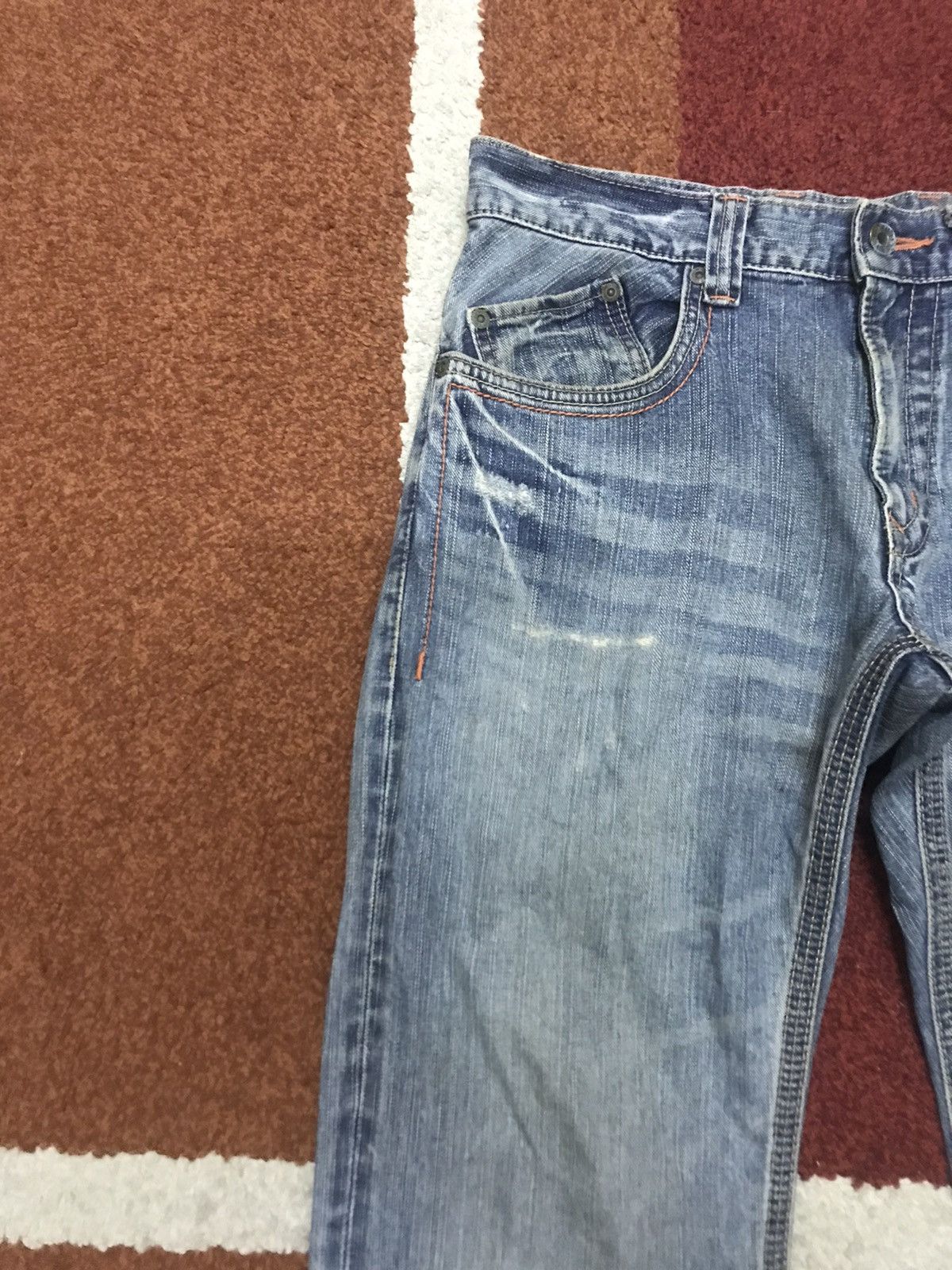 Edwin Flare EDWIN XVS Cinch Back Distressed Denim Size US 31 - 5 Thumbnail