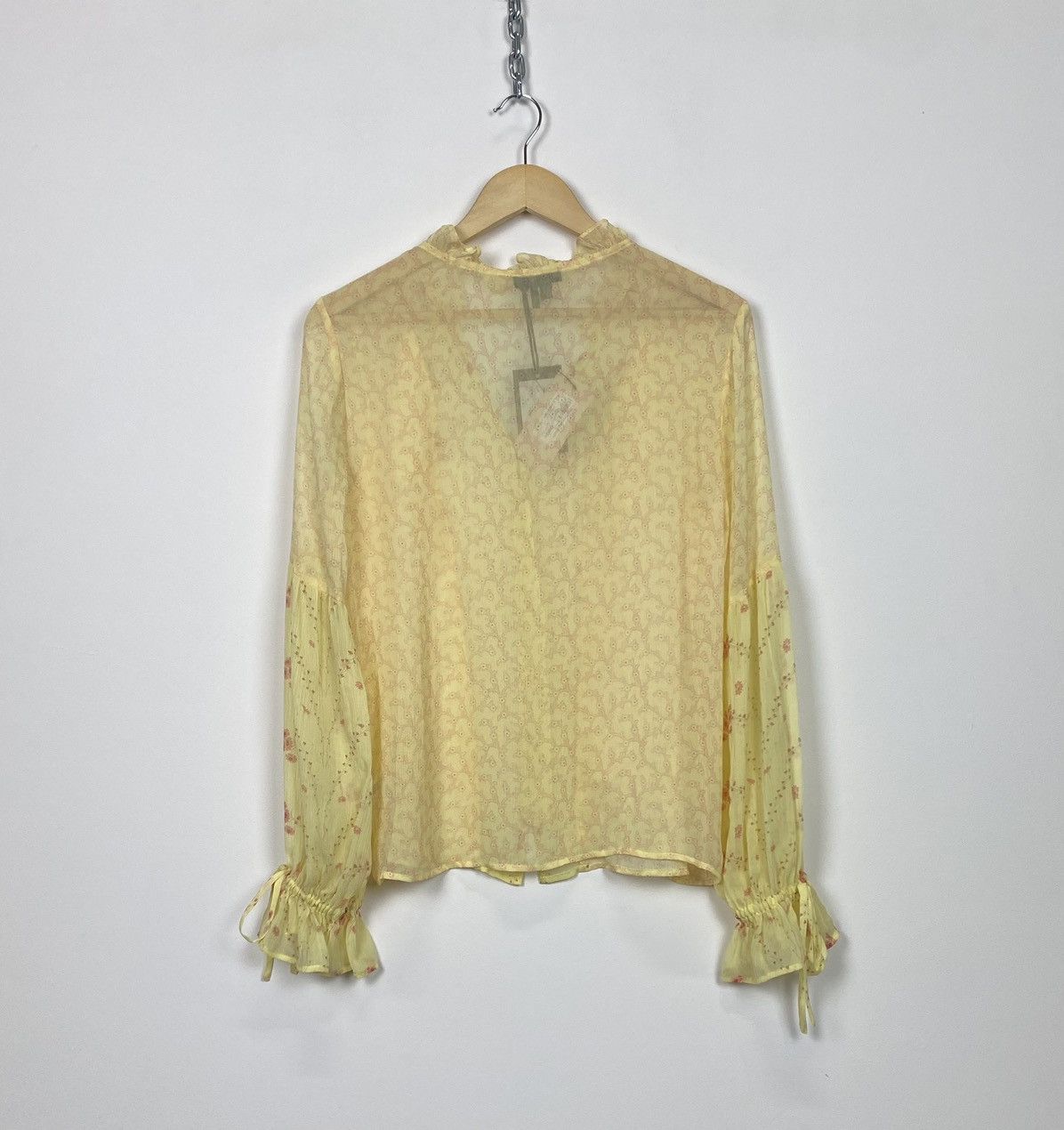 Paige Designer Paige Silk Blouse Shirt Ladies Size S Yellow Luxury Size S / US 4 / IT 40 - 10 Thumbnail
