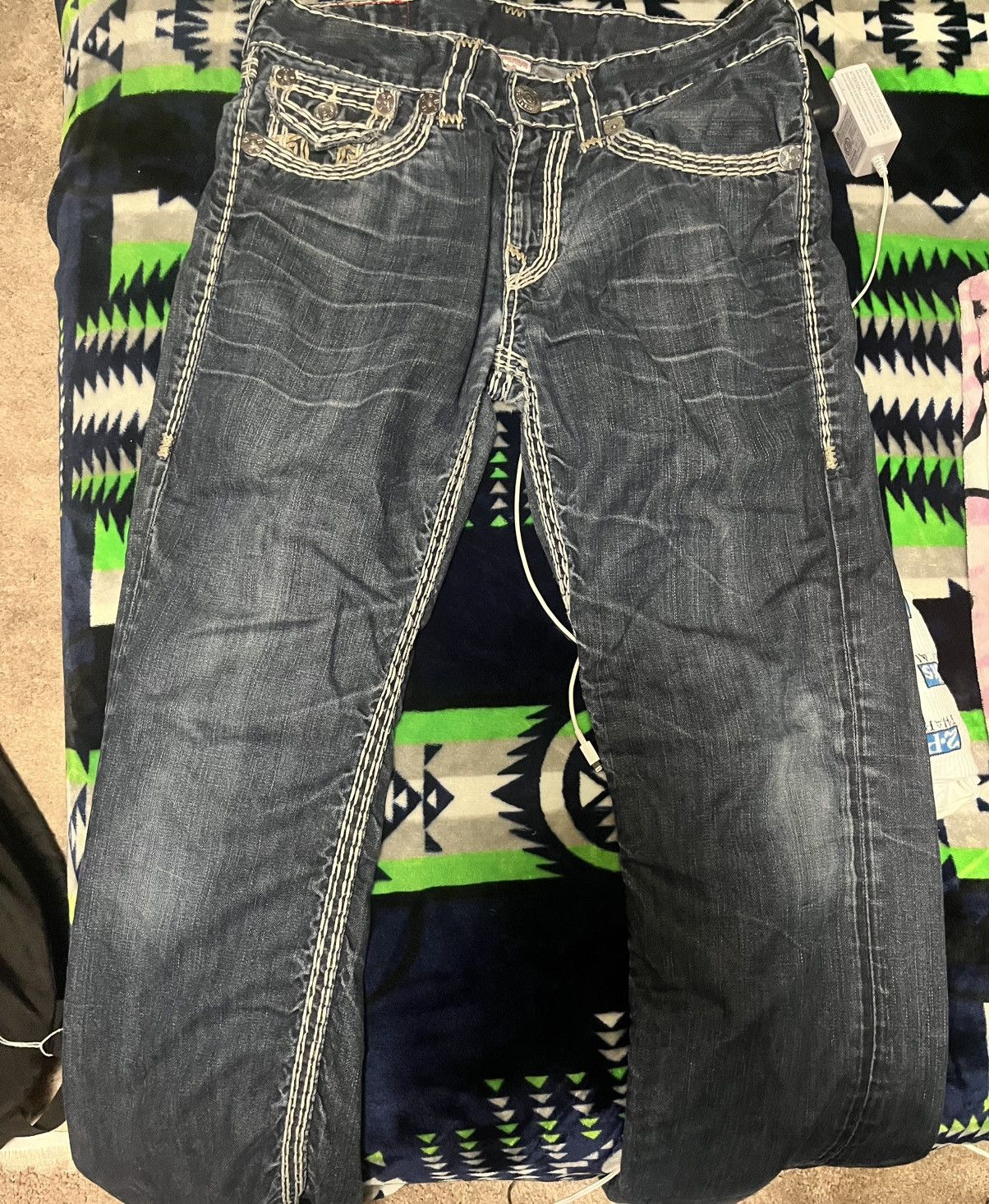 True Religion true religion jeans navy and gold super qt Size US 32 / EU 48 - 2 Thumbnail