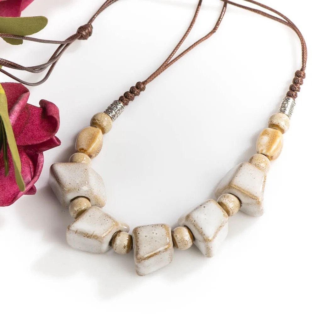 Handmade Cobblestone Pendant Necklace Handmade Jewelry Gift For Her Size ONE SIZE - 7 Thumbnail