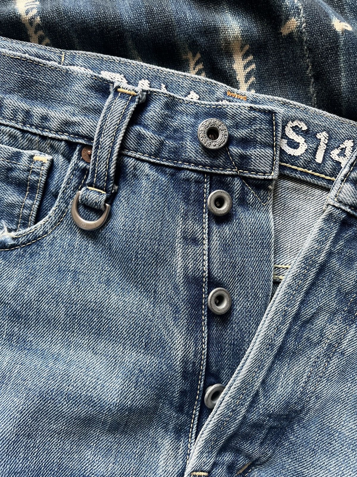 Japanese Brand Selvedge Denim Dirty Painting Jeans Celine RRL Visvim Size US 30 / EU 46 - 5 Thumbnail