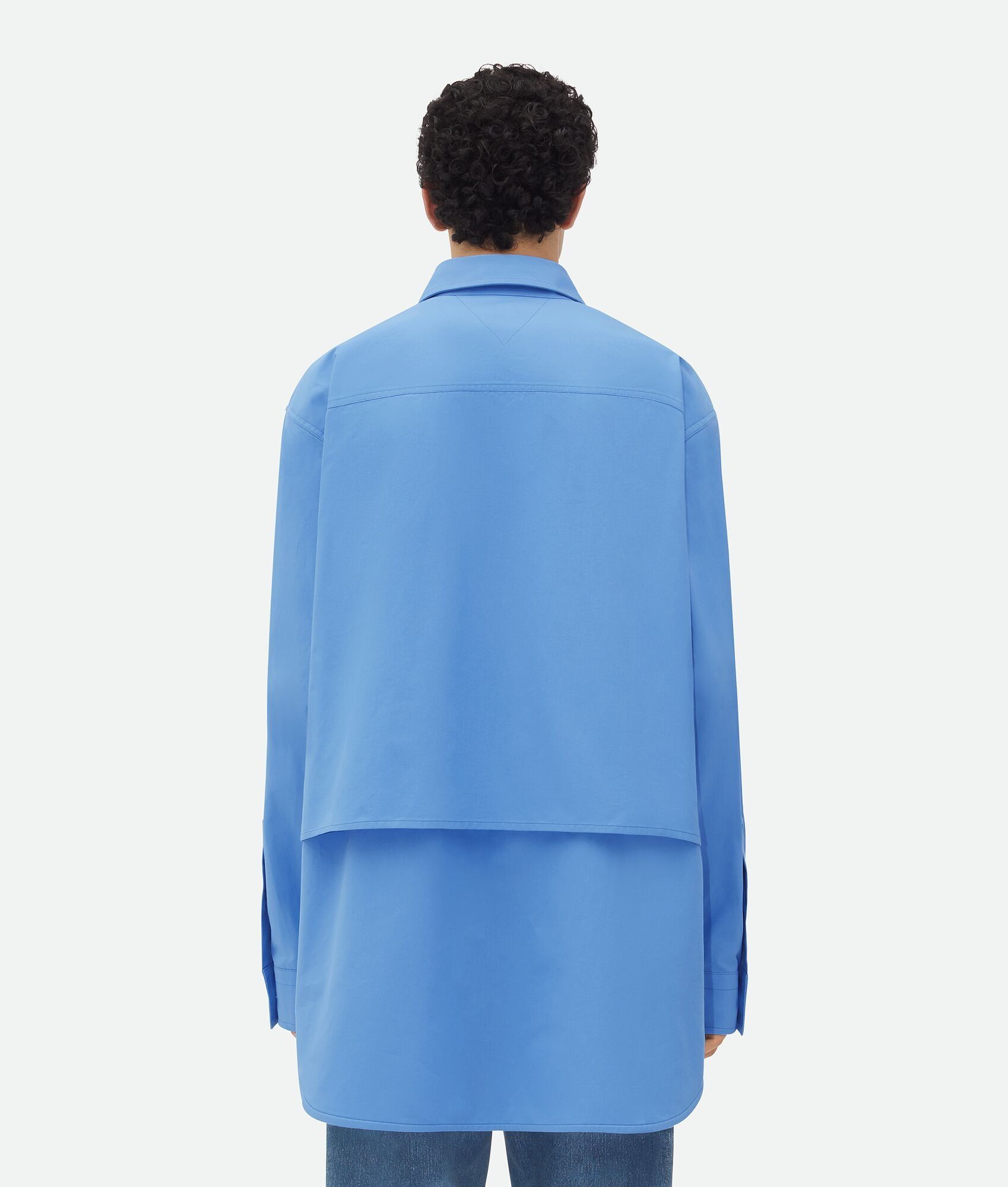 Bottega Veneta o1n1vont1224 Cotton Double Layer Shirt in Blue Size US M / EU 48-50 / 2 - 3 Thumbnail